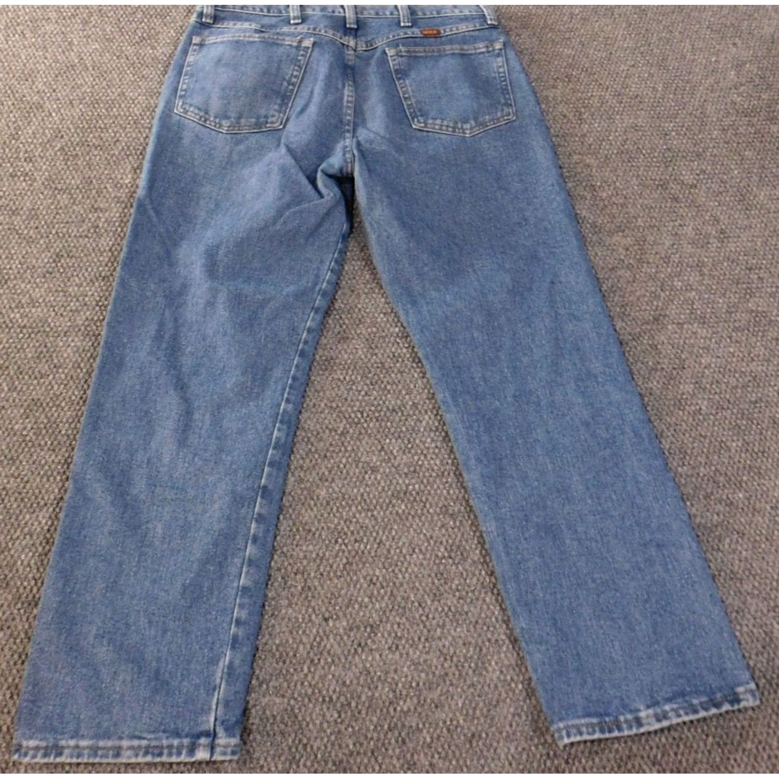 Vintage Rustler Jeans 34x32 Mens Blue Original Straight Western Denim Shirt? Size US 34 / EU 50 - 6 Thumbnail