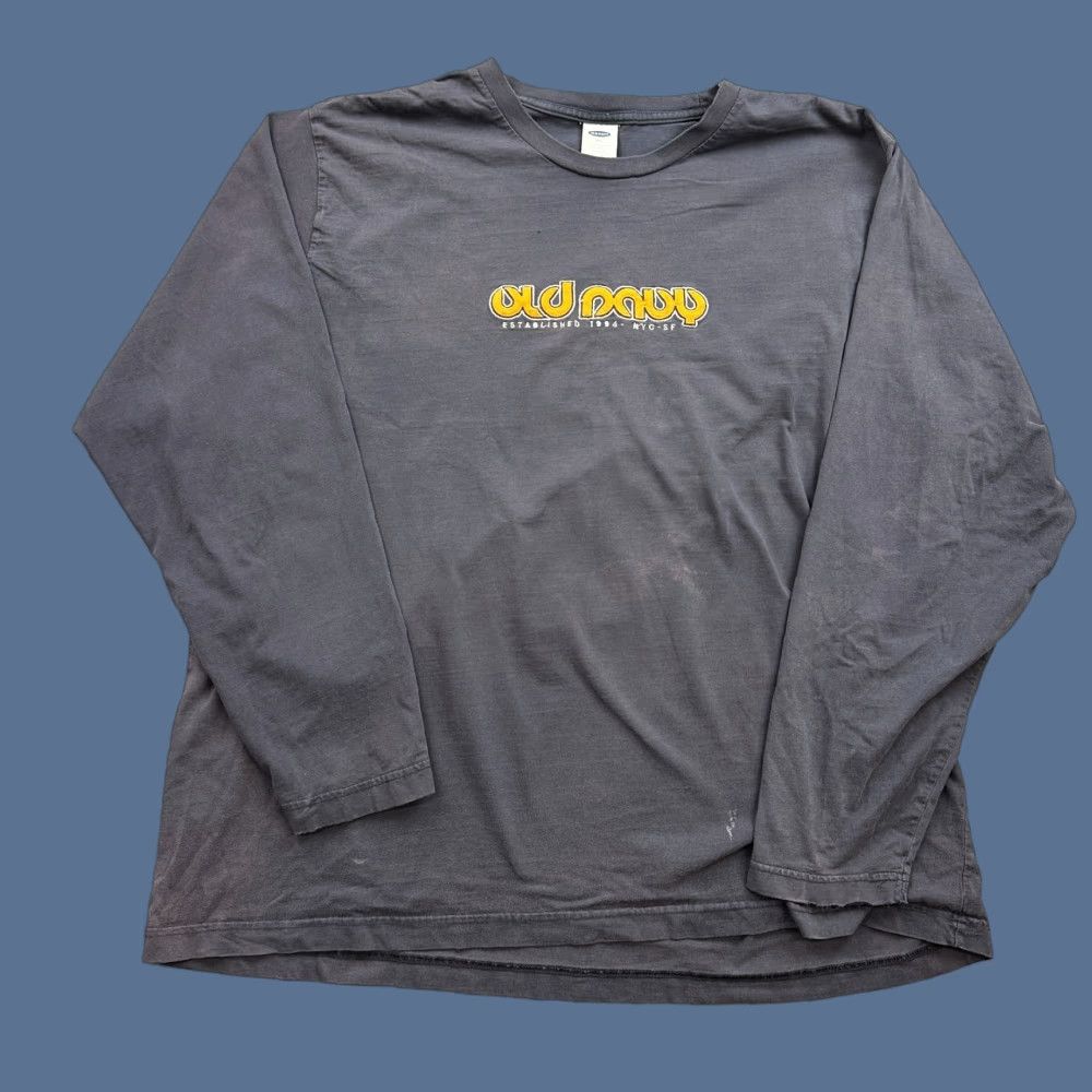 Old Navy Vintage Old Navy Shirt Mens 2XL Gray Long Sleeve Logo Spell Out Skate Punk Y2K Size US XXL / EU 58 / 5 - 1 Thumbnail