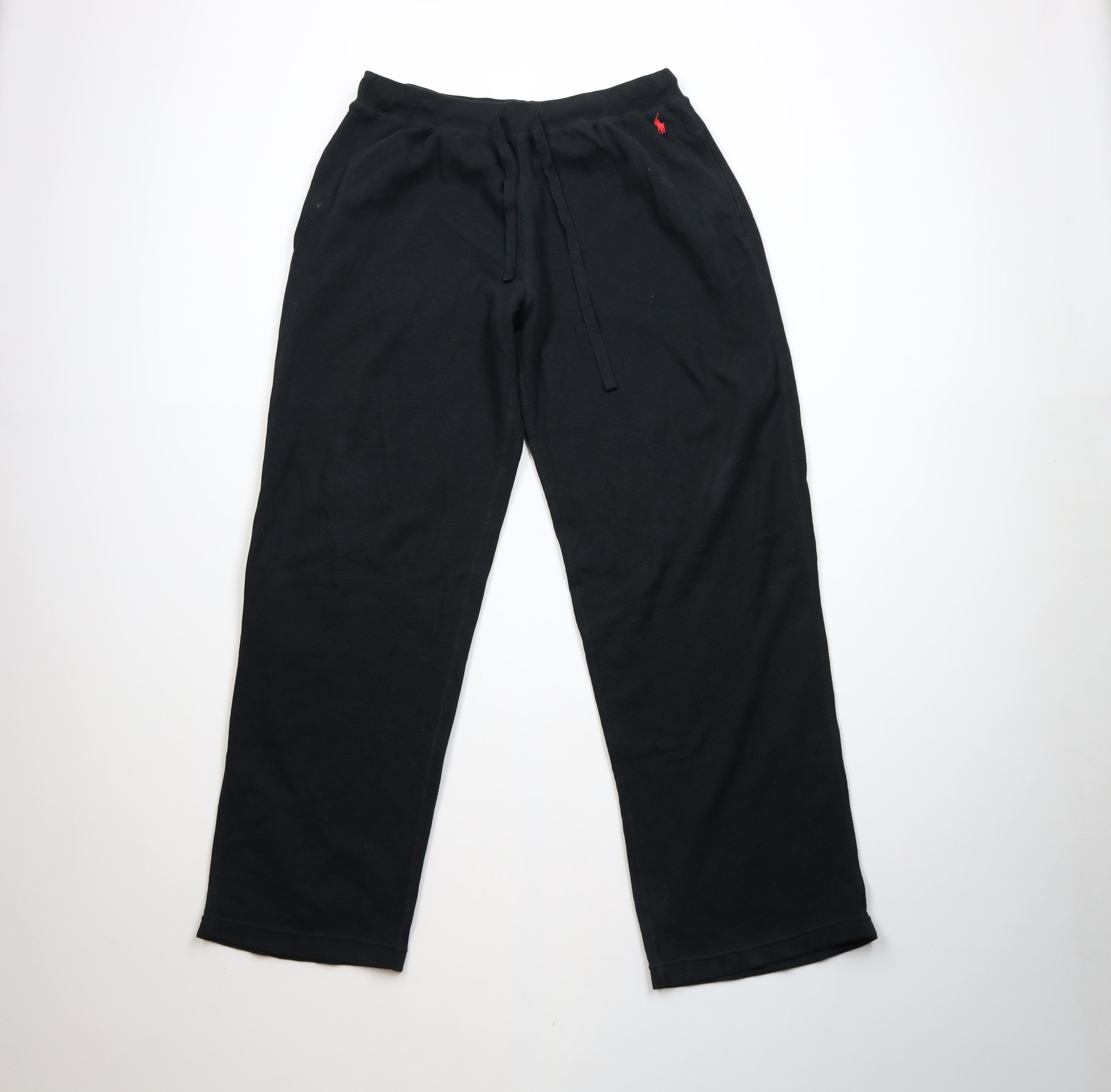 Ralph Lauren × Vintage Vintage Ralph Lauren Waffle Knit Wide Leg Pants Black Size US 36 / EU 52 - 1 Thumbnail