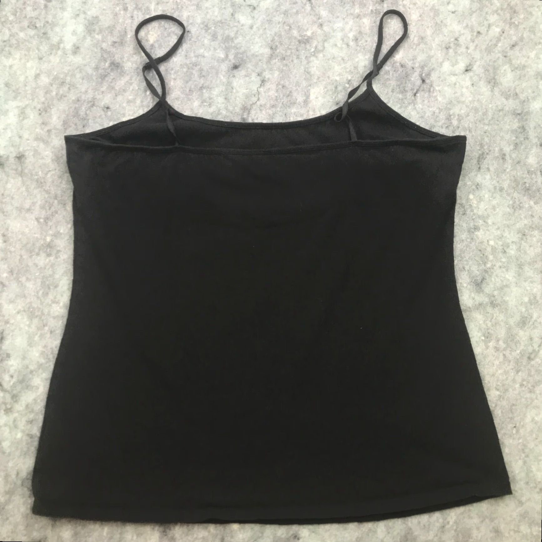 Vintage Maurices Womens Shirt Top XL Black Halter Sleeveless Spaghetti Straps Stretch Tank Casual Basic Jersey Cotton Blend, Spandex Size XL / US 12-14 / IT 48-50 - 4 Thumbnail