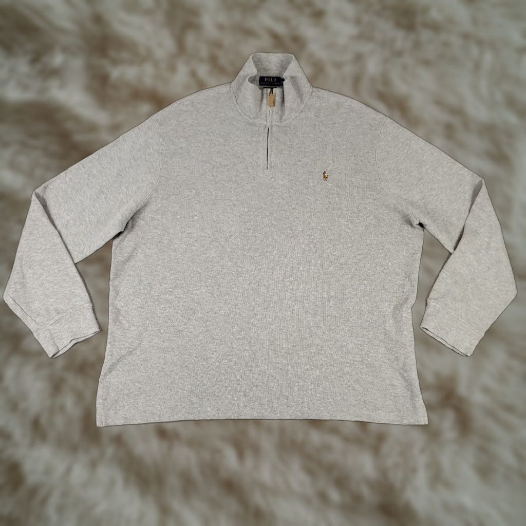 Ralph Lauren VINTAGE Ralph Lauren Sweater Pullover 1/4 Zip Mens Size 2XL Gray Logo Knit Classic Size US XXL / EU 58 / 5 - 1 Thumbnail