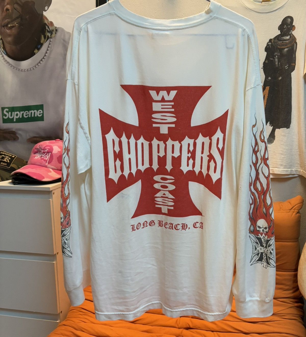 Vêtement Style Motard West Coast Choppers T-Shirt Manches Longues OG Cross - Col Rond Coupe Regular Col Rond Coupe Régulière