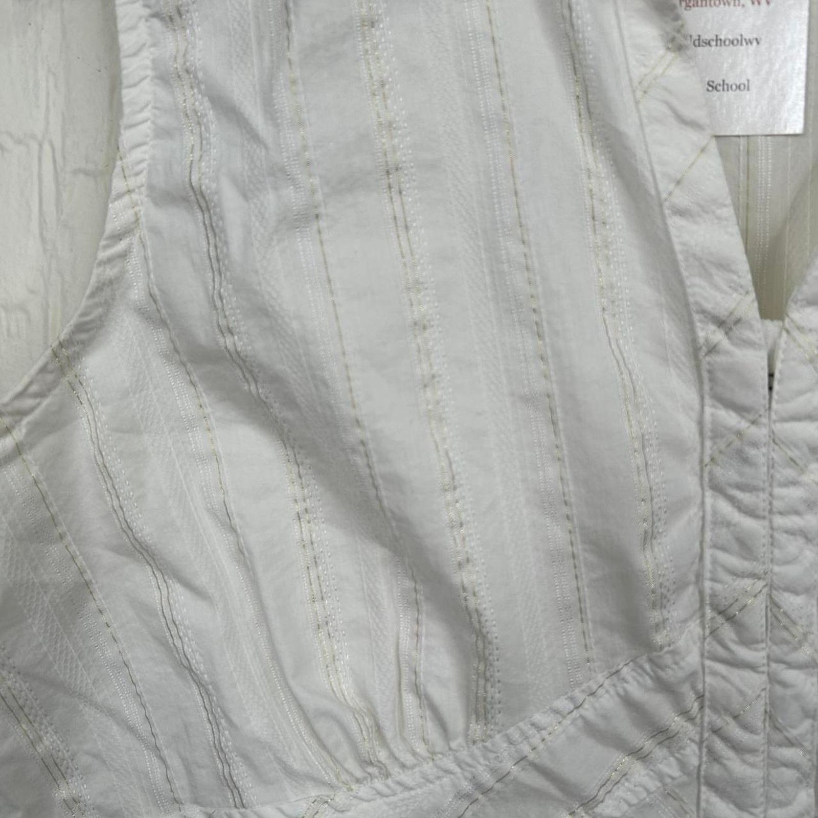 Faded Glory Vintage Y2K White Corset Style Boho V-Neck Top X-Large Size XL / US 12-14 / IT 48-50 - 6 Thumbnail