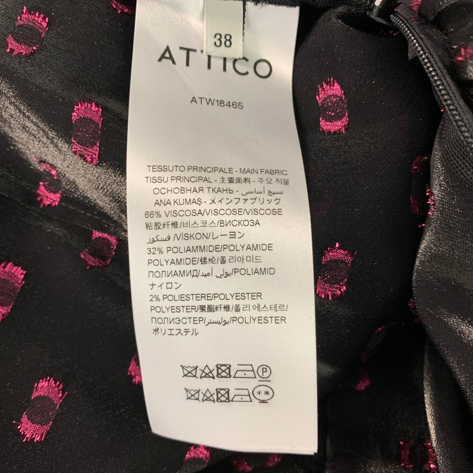 The Attico ATTICO 2 Black Raspberry Viscose Blend Dots Strapless Dress Size XS / US 0-2 / IT 36-38 - 5 Thumbnail