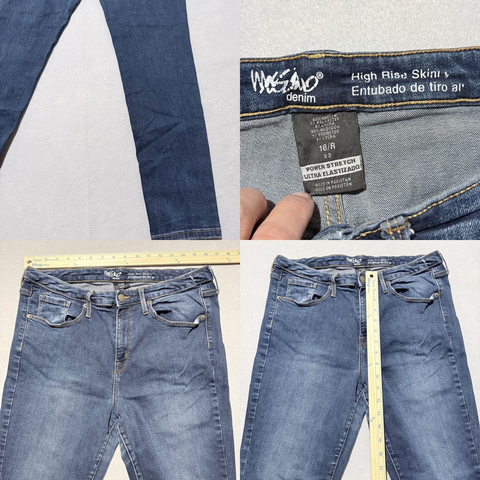 Mossimo Mossimo Jeans Women Slim Skinny Power Stretch High-Rise 16R Blue Denim Shirt? Size 38" / US 16 / IT 52 - 8 Thumbnail
