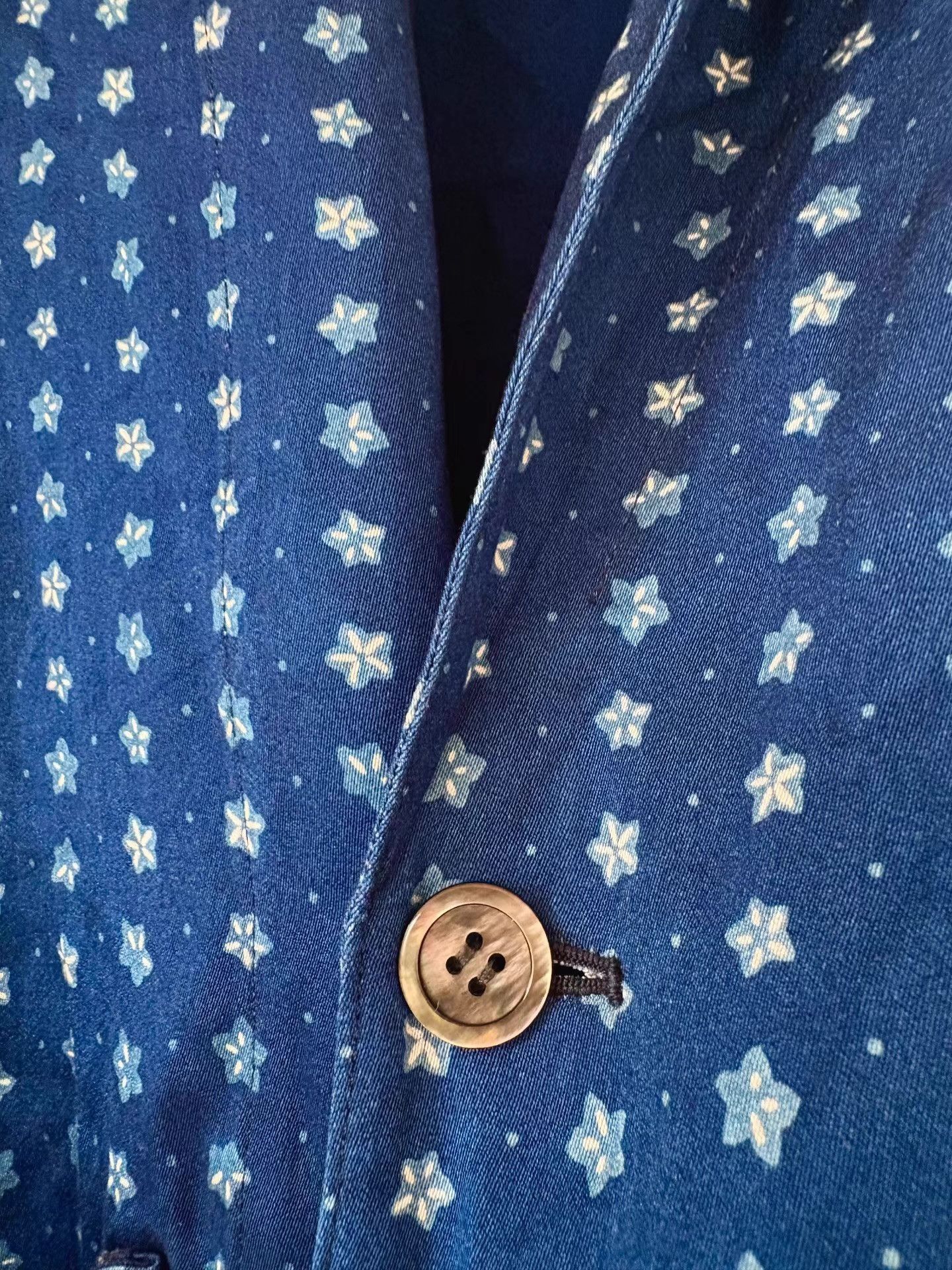 Blue Blue Japan Blue Floral Pattern Long Light Jacket Size US M / EU 48-50 / 2 - 4 Thumbnail