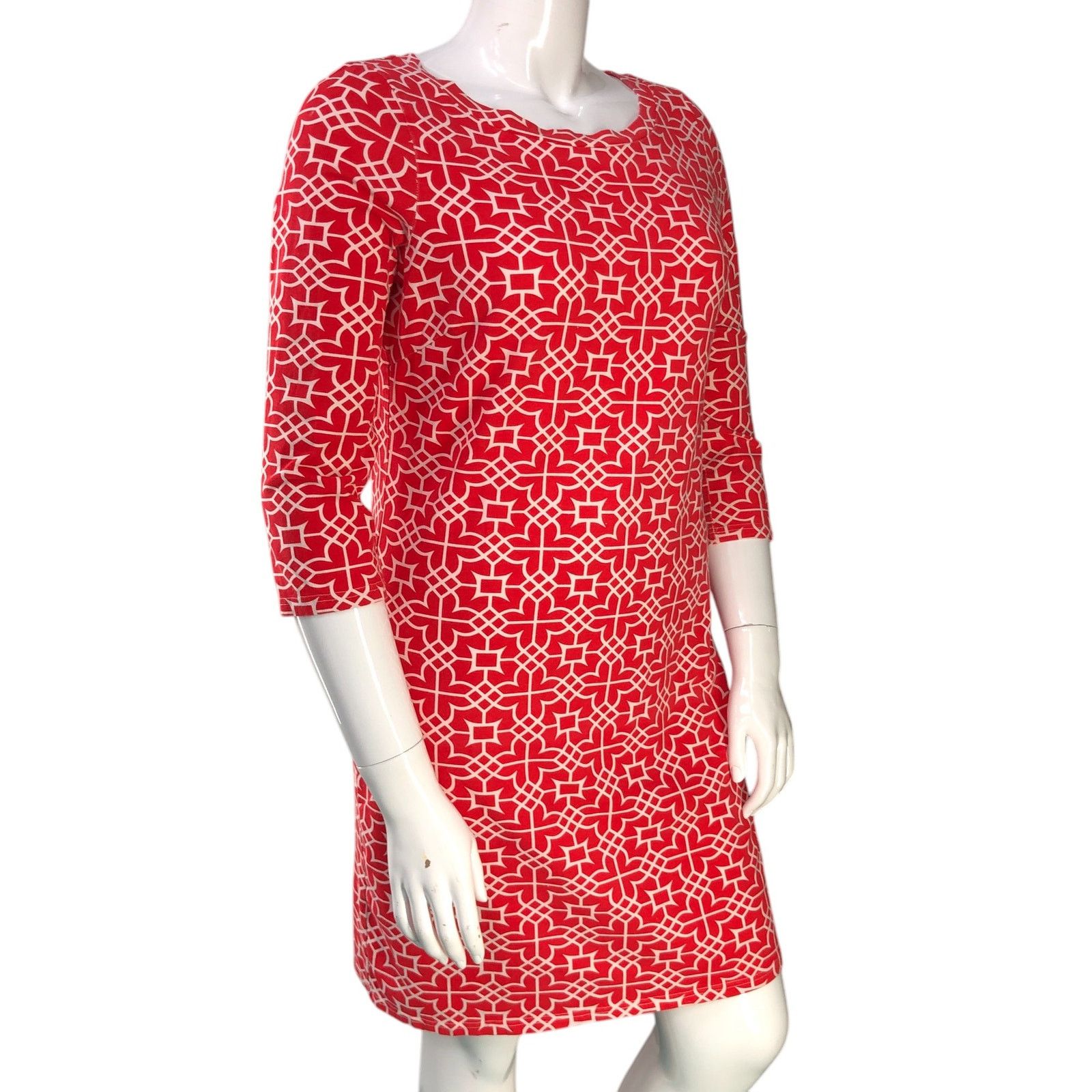 Gretchen Scott Gretchen Scott Size L Dress Shift Jersey Geometric Red Size L / US 10 / IT 46 - 10 Thumbnail