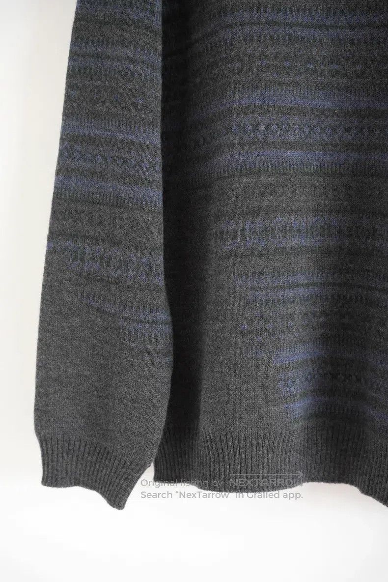 Yohji Yamamoto YOHJI YAMAMOTO Blue and Purple Striped High-Neck Sweater Size US L / EU 52-54 / 3 - 5 Thumbnail