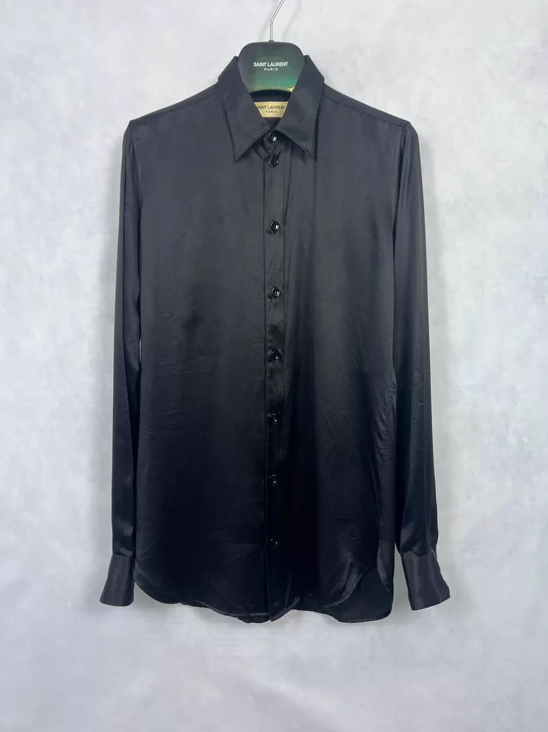 Saint Laurent Paris Saint Laurent size 37 16 FW mulberry silk Darth Vader shir Size US M / EU 48-50 / 2 - 1 Thumbnail