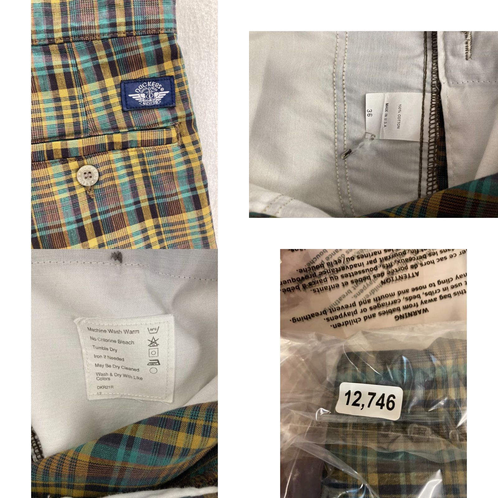 Dockers VINTAGE Dockers Shorts Mens 36 Plaid Bermuda Pockets Casual 90s Size US 36 / EU 52 - 8 Thumbnail