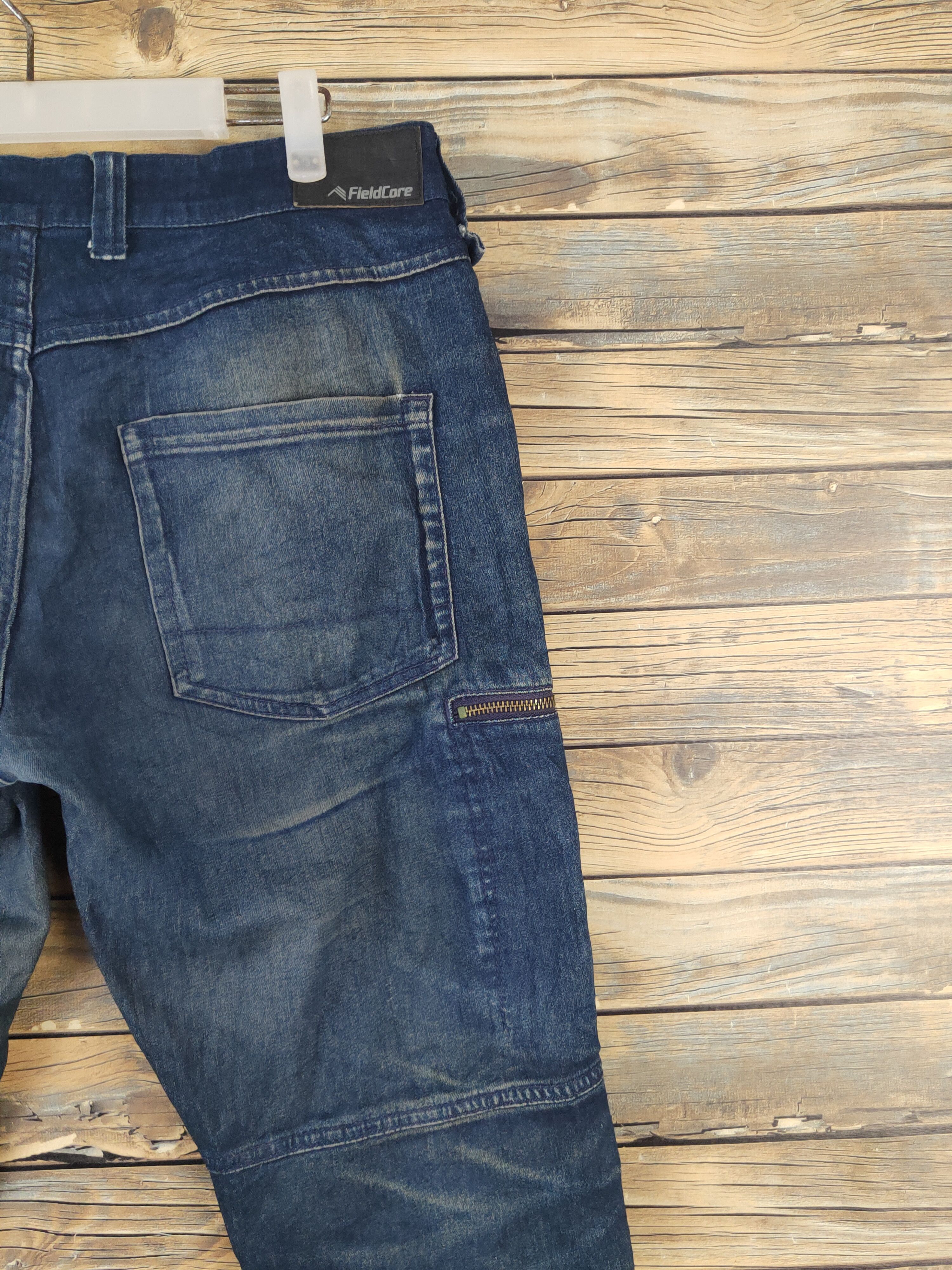 Japanese Brand FieldCore Dark Blue Distressed Ripped denim Jeans #W1995 Size US 34 / EU 50 - 10 Thumbnail