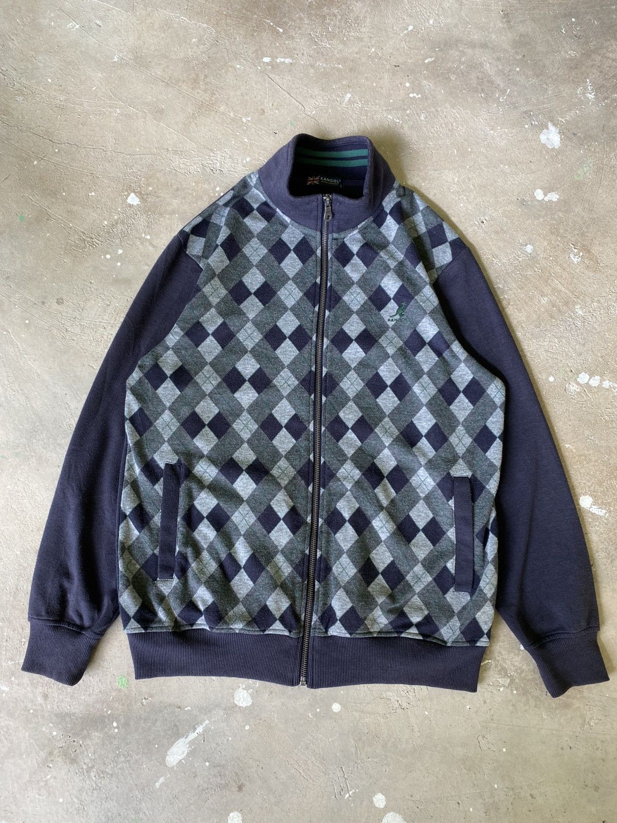 Kangol Kangol Argyle Track Zip Sweat Jacket Japan Rare Size US M / EU 48-50 / 2 - 1 Thumbnail