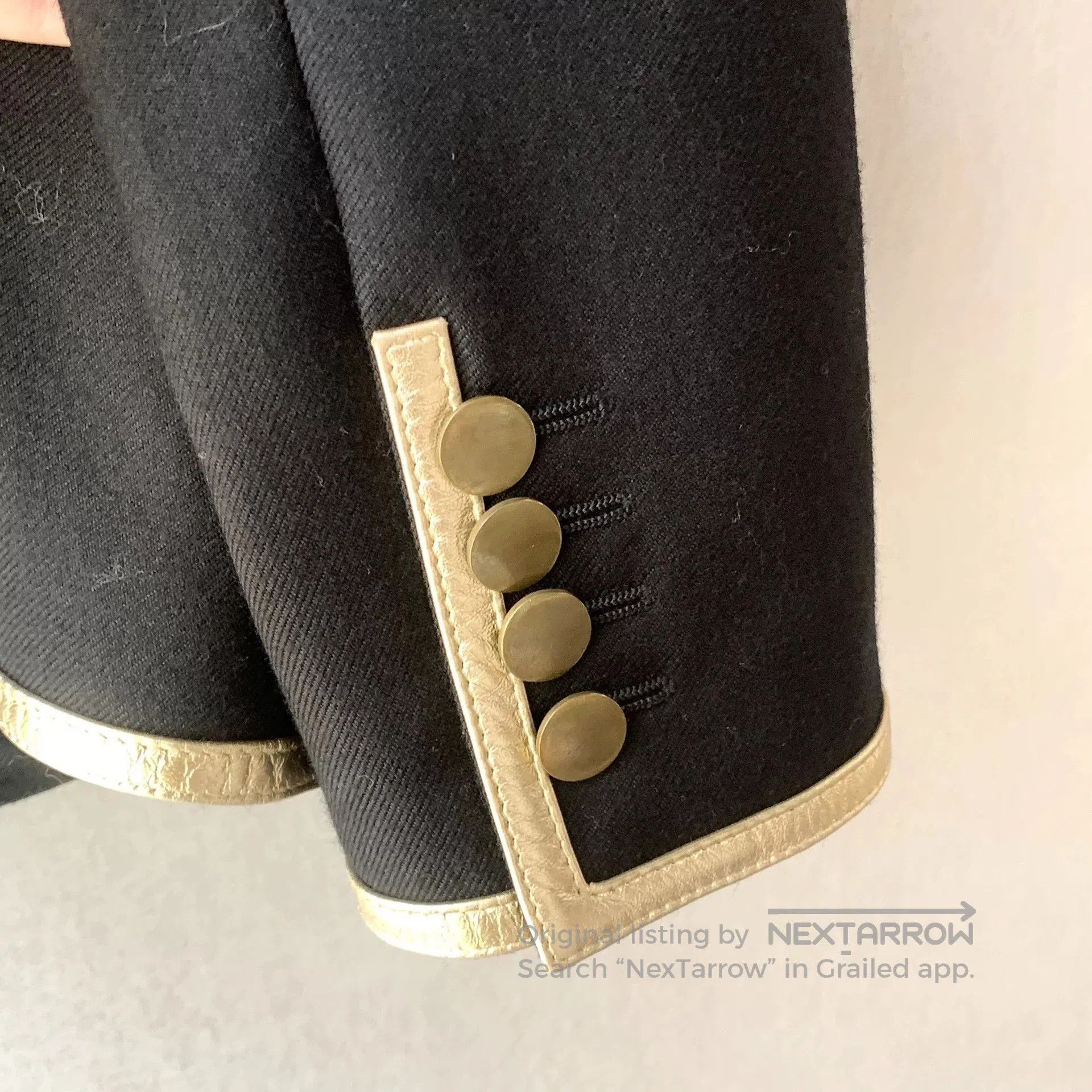 Saint Laurent Paris Saint Laurent Black Blazer with Gold Trim. Size M / US 6-8 / IT 42-44 - 3 Thumbnail