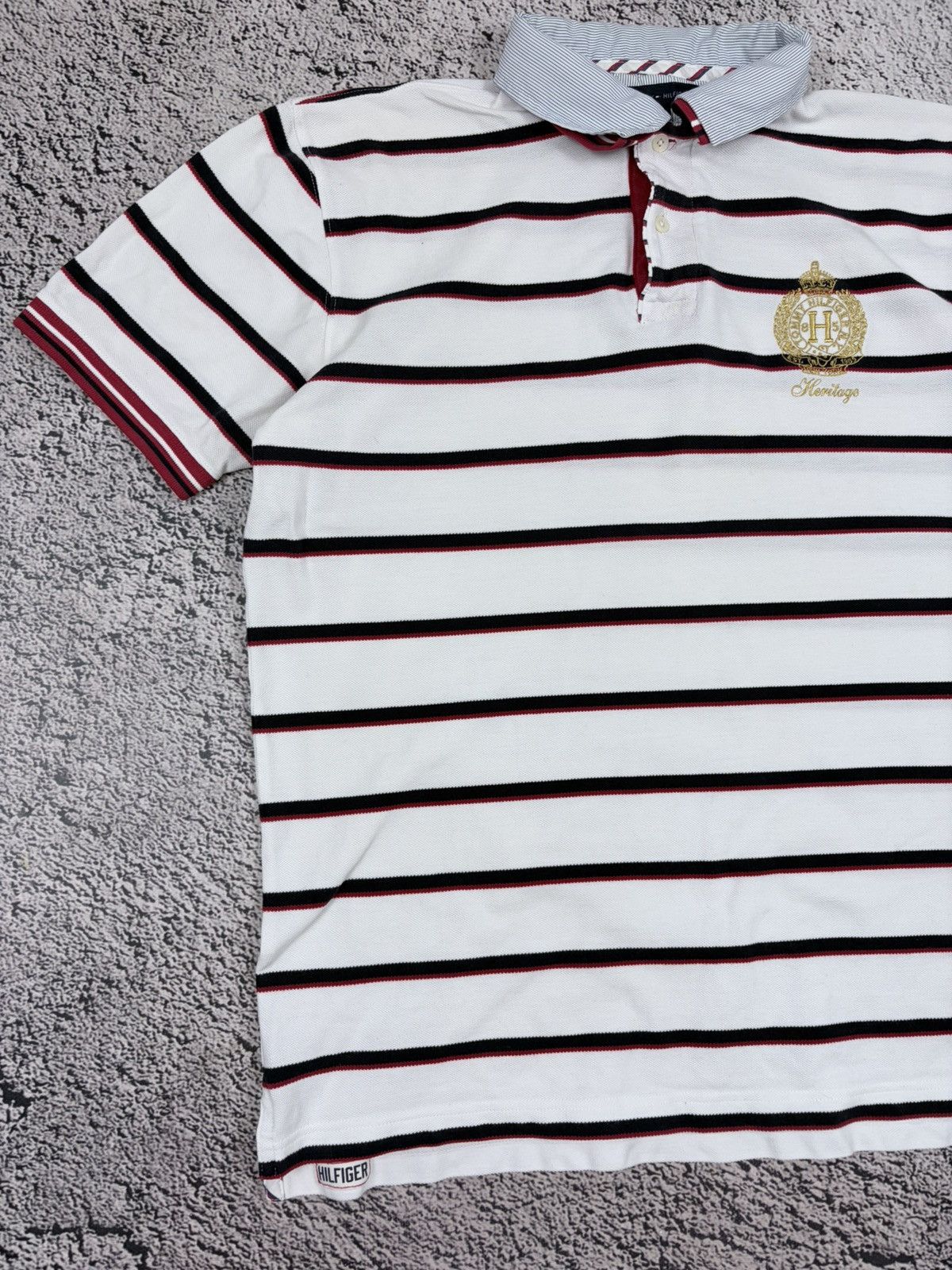 Tommy Hilfiger Tommy Hilfiger Heritage Big Crest Striped Polo Shirt XL⁠ Size US XL / EU 56 / 4 - 3 Thumbnail