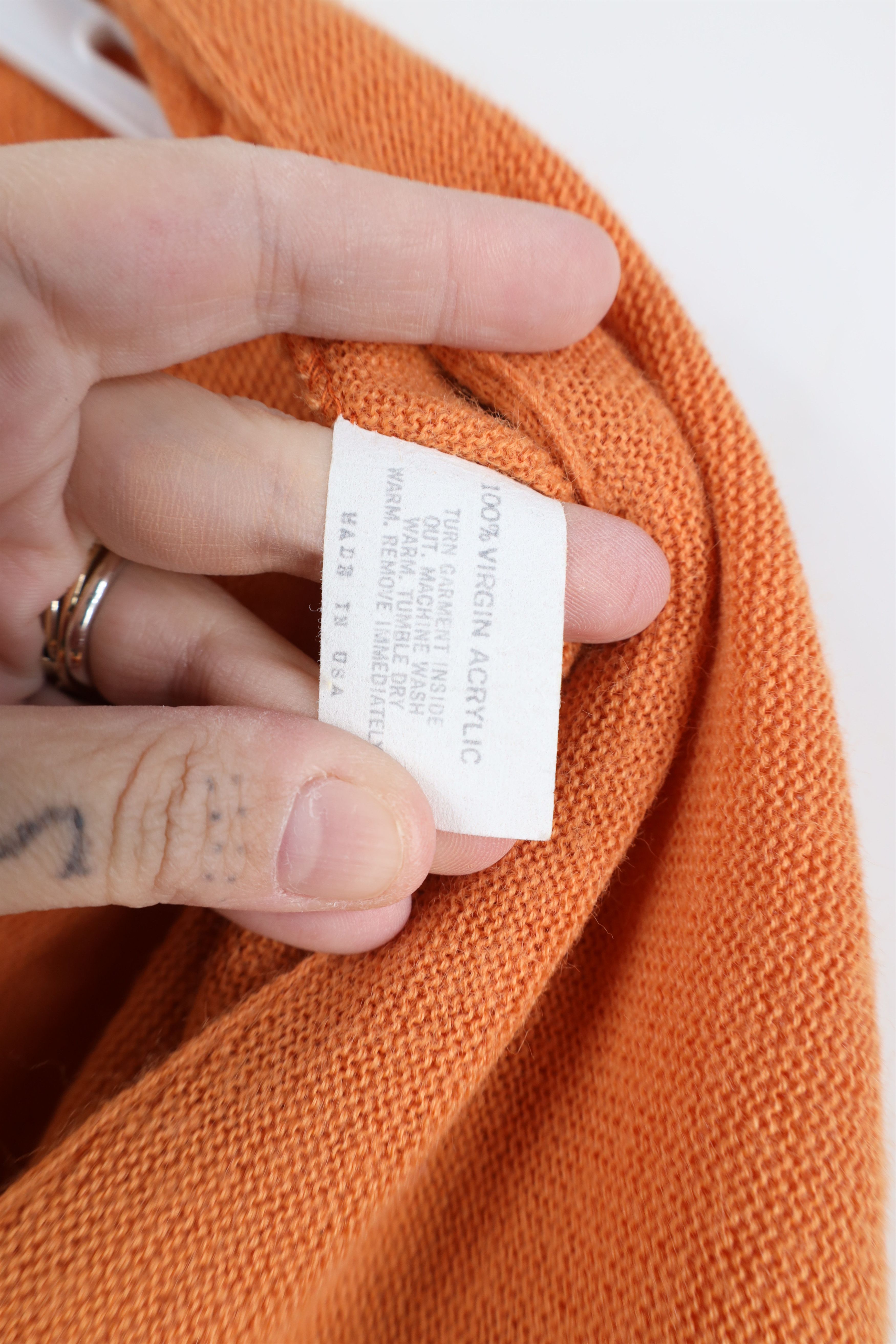 Vintage Vintage 60s 70s Streetwear Knit Cardigan Sweater Orange USA Size US L / EU 52-54 / 3 - 8 Thumbnail