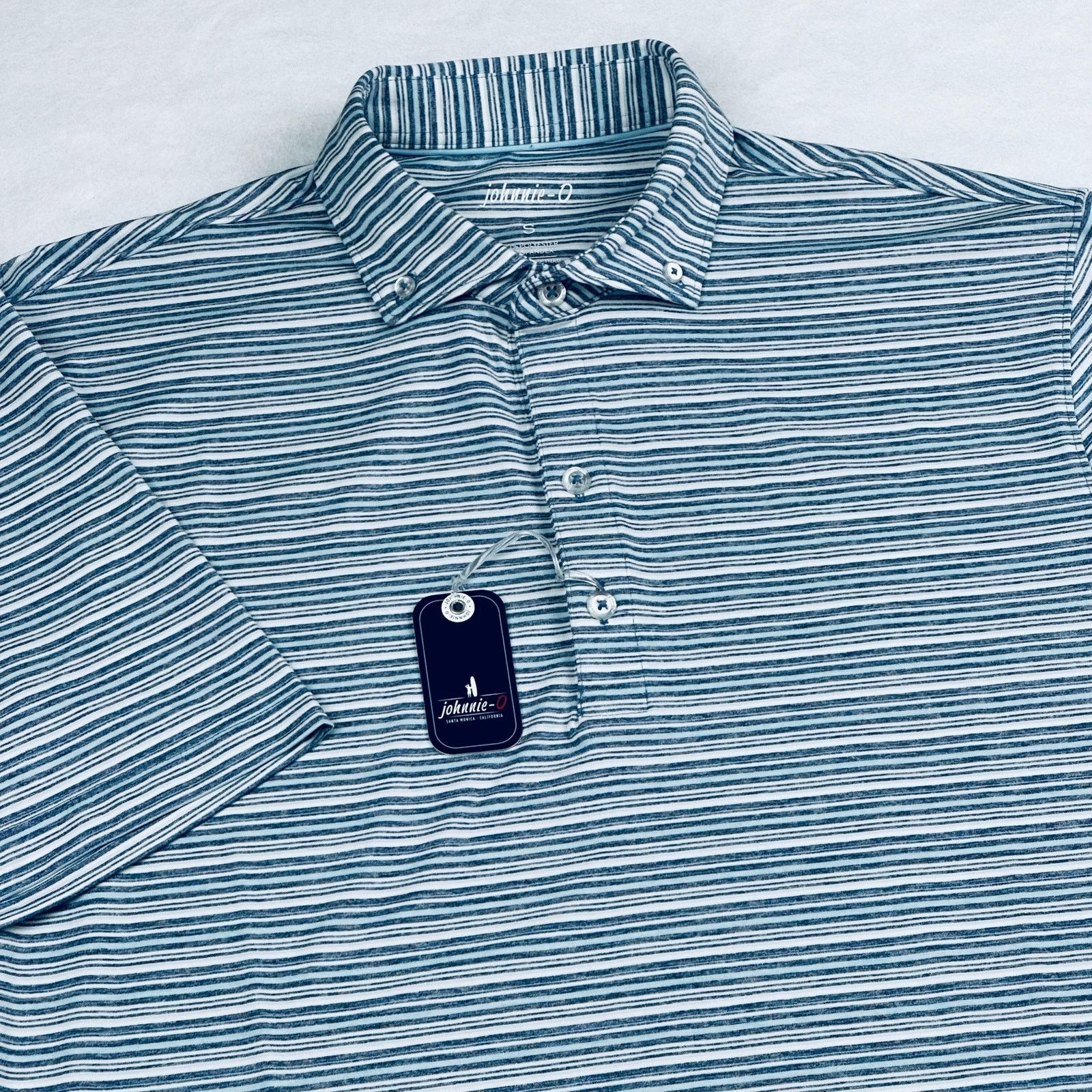 johnnie-O johnnie-O Men’s Small Richie Navy Stripe Golf Polo Shirt Size US S / EU 44-46 / 1 - 14 Thumbnail