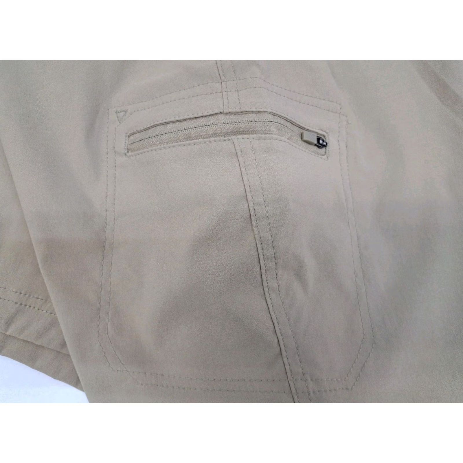 Eddie Bauer Eddie Bauer Womens Beige Chino Shorts Hiking Outdoors Size 16 Nylon Spandex Side Zip Pocket Regular Rise 7in Size 38" / US 16 / IT 52 - 7 Thumbnail