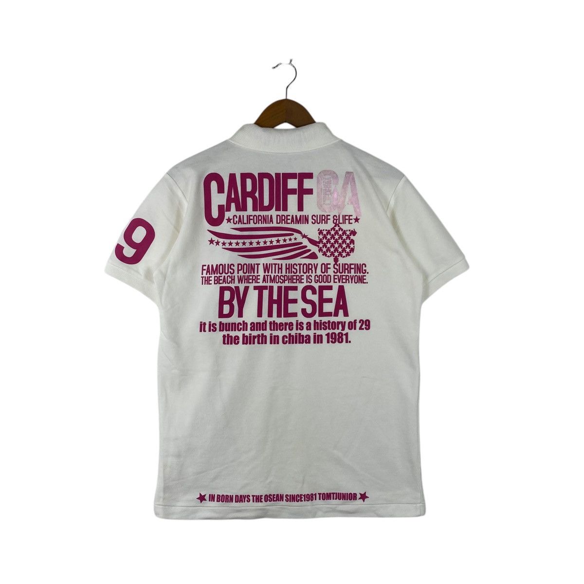 Vintage CARDIFF BY THE SEA California Dreamin Surf & Life Polo Tee Size L / US 10 / IT 46 - 1 Thumbnail