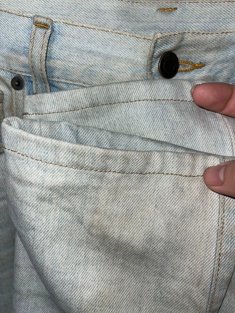 Yves Saint Laurent Saint Laurent 14ss Runway Light Blue Yellow Mud Dye Specia Size US 29 - 5 Thumbnail