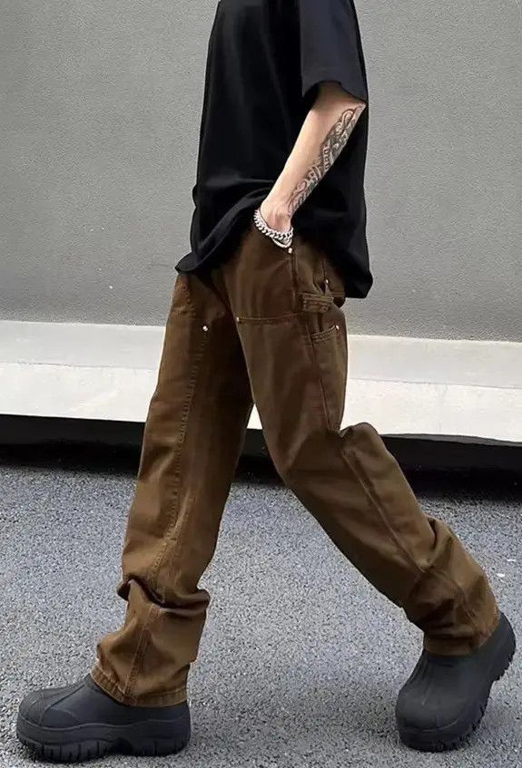 Japanese Brand Brown Panel Stacked Denim Jeans Size US 32 / EU 48 - 4 Thumbnail
