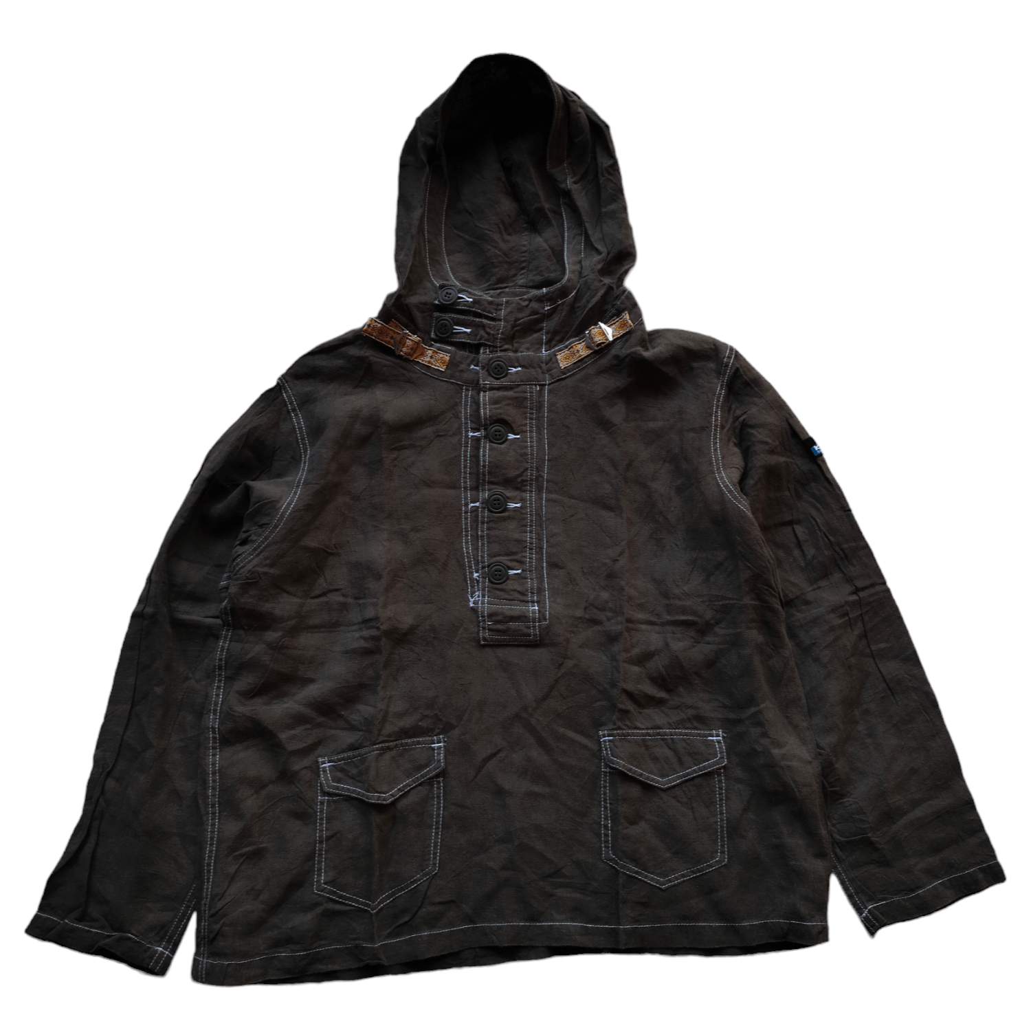 image of Kavu Linen Smock Jacket in Army Green, Men's (Size Large)