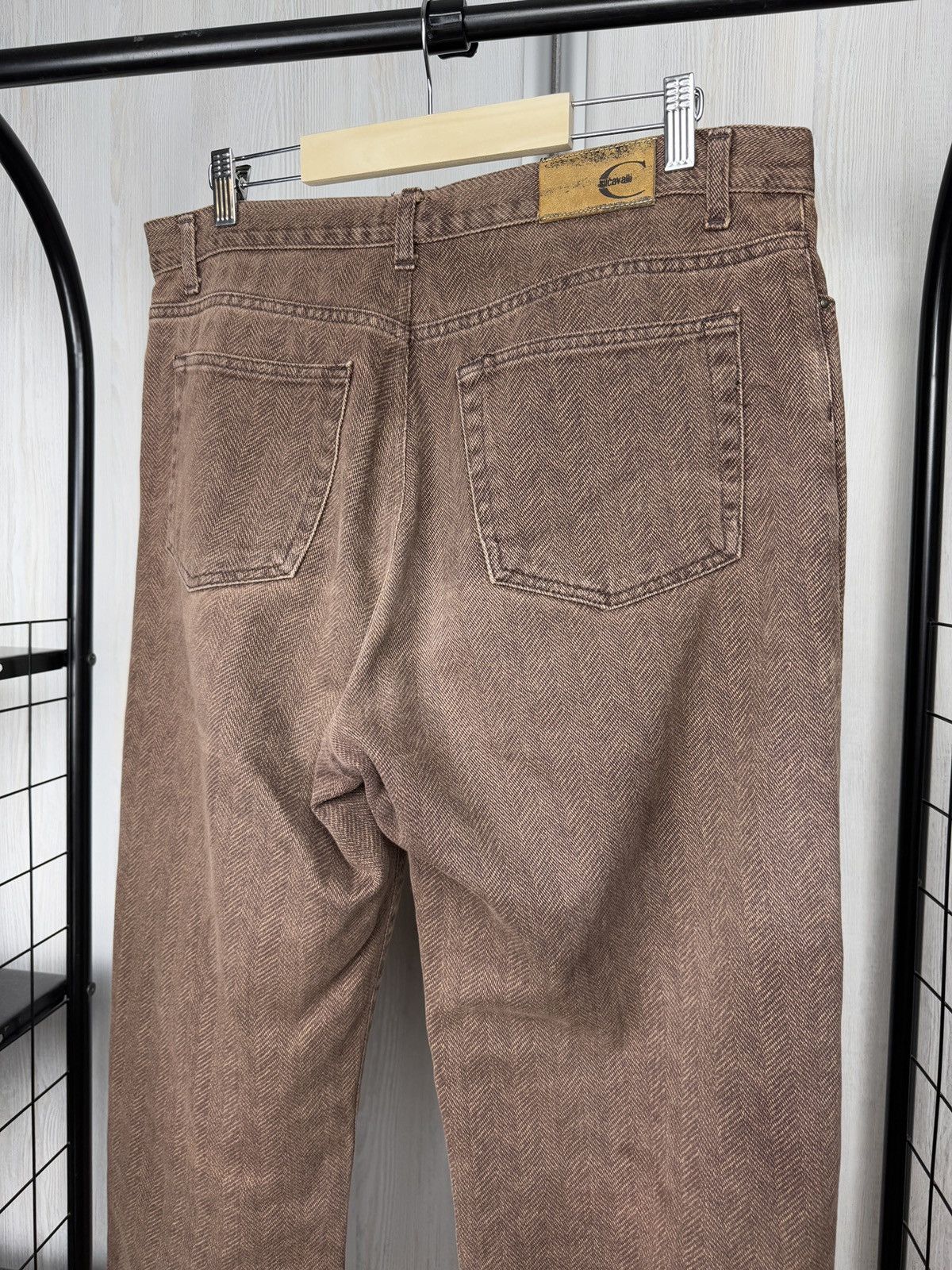 Just Cavalli Just Cavalli Herringbone Cotton Brown Denim Pants Size US 36 / EU 52 - 8 Thumbnail