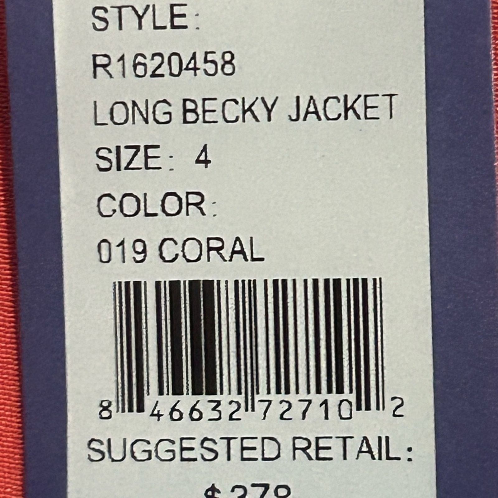 Rebecca Minkoff Rebecca Minkoff Long Becky Blazer 100% Silk Coral NWT Size 4 Size S / US 4 / IT 40 - 2 Thumbnail