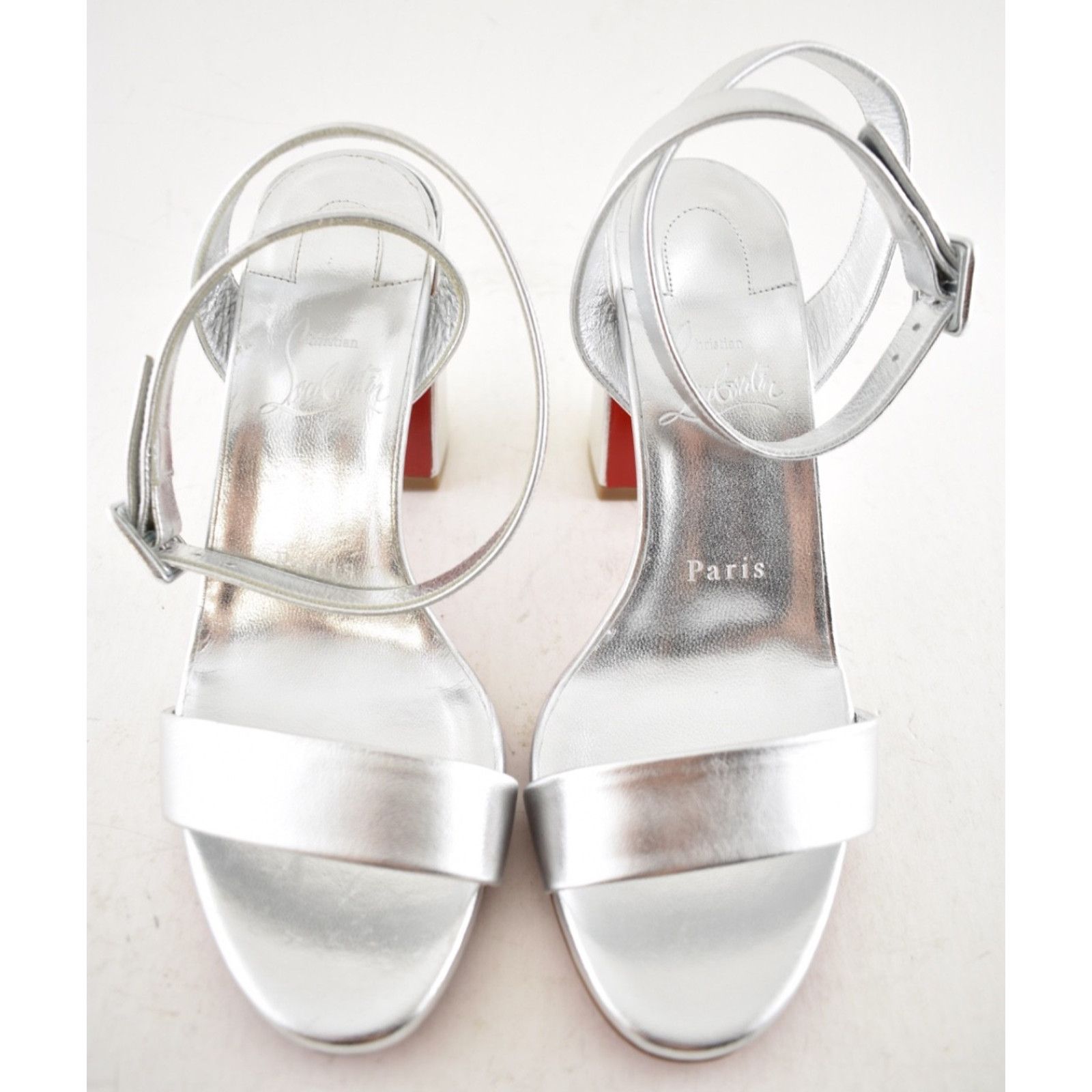 Christian Louboutin Christian Louboutin Miss Sabina 85 Silver Block Heel 36.5 Size US 6.5 / IT 36.5 - 7 Thumbnail