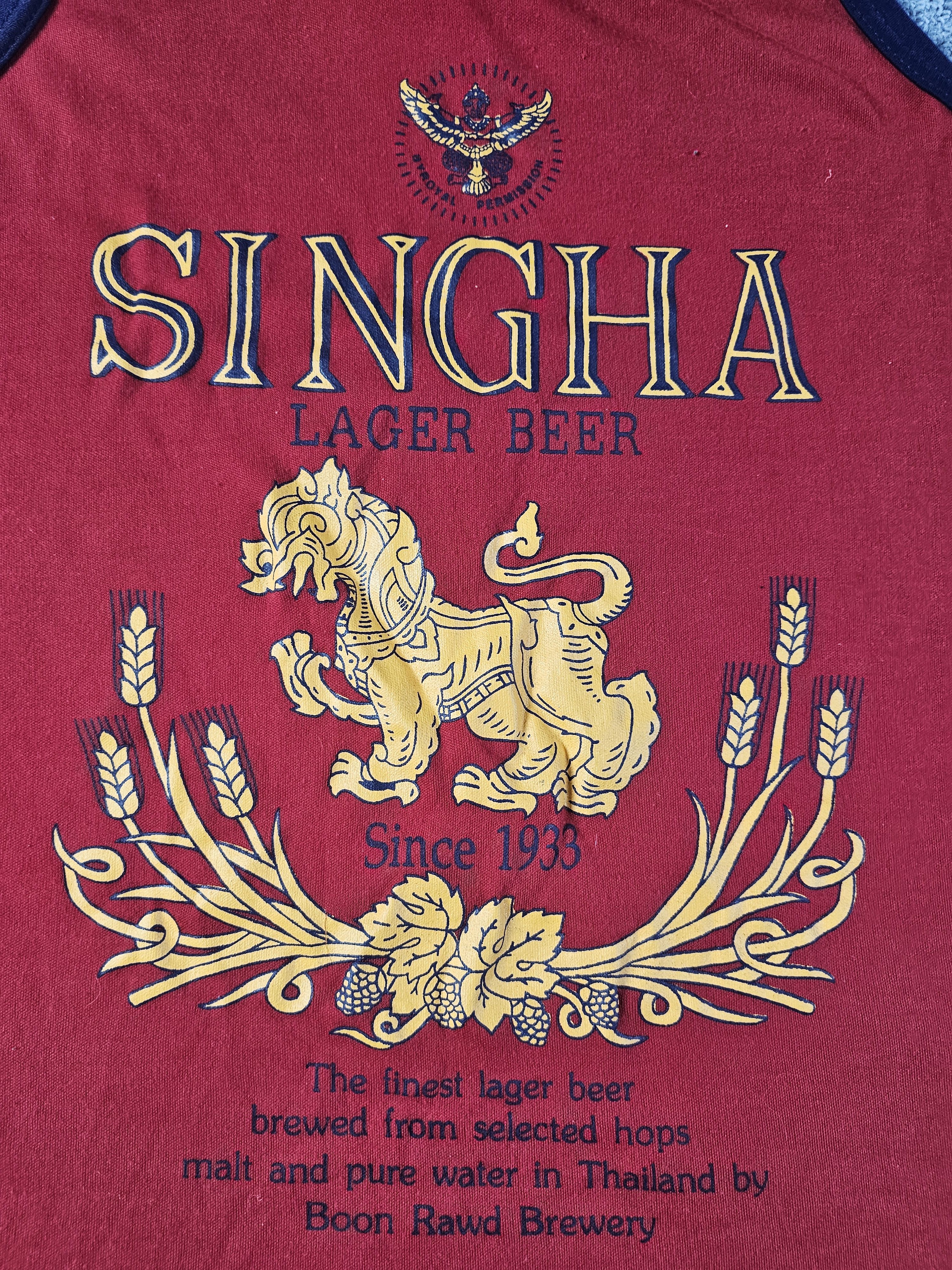 Other Vintage 90s Singha Beer Thailand Promo Tank Top Red Cotton L Size US L / EU 52-54 / 3 - 2 Thumbnail