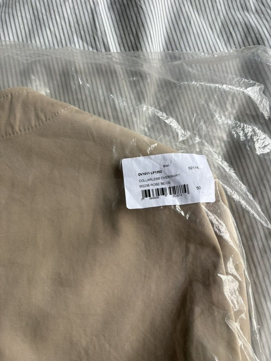 Lemaire LEMAIRE Beige Collarless Overshirt Size US M / EU 48-50 / 2 - 8 Thumbnail