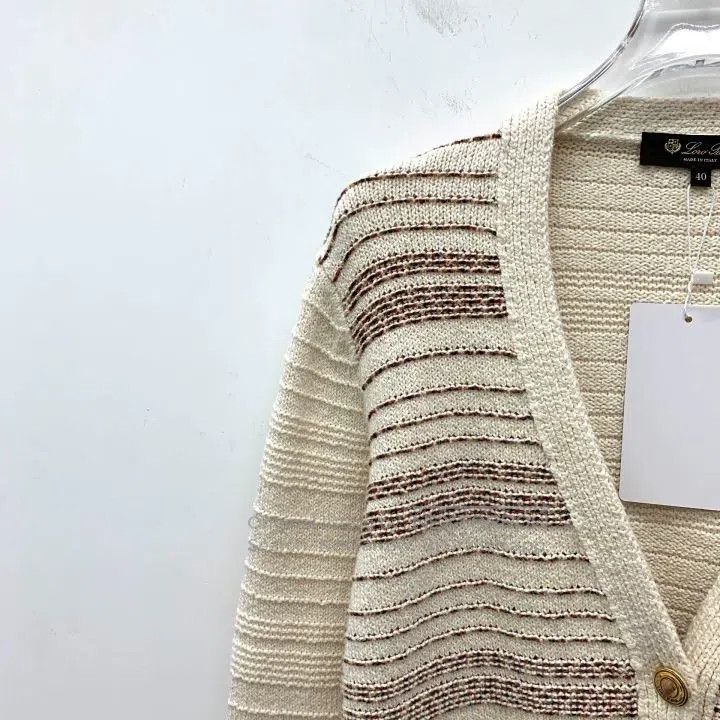 Other Loro Piana Colorful striped cotton V-neck single-button lo Size XS / US 0-2 / IT 36-38 - 3 Thumbnail