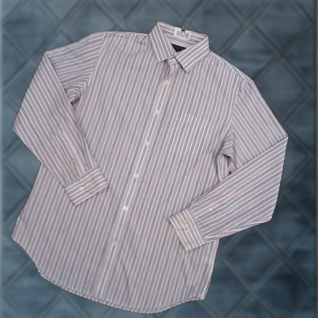 Banana Republic Banana Republic Shirt Mens Medium Blue Purple Striped Long Sleeve Button Up Size US M / EU 48-50 / 2 - 1 Thumbnail