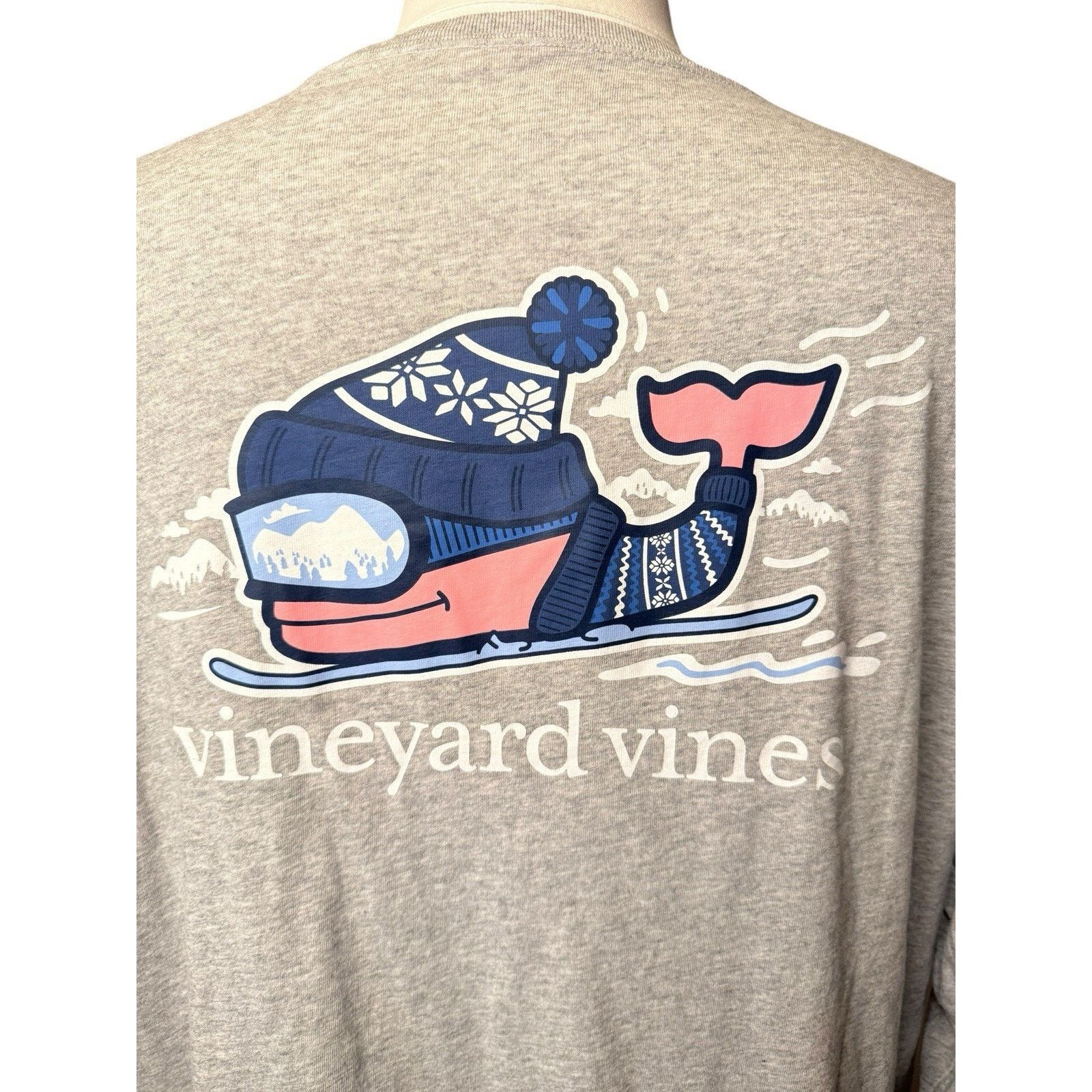 Vineyard Vines Vineyard Vines Skiing Whale Crew Neck Long Sleeve T Shirt Size US XL / EU 56 / 4 - 2 Thumbnail