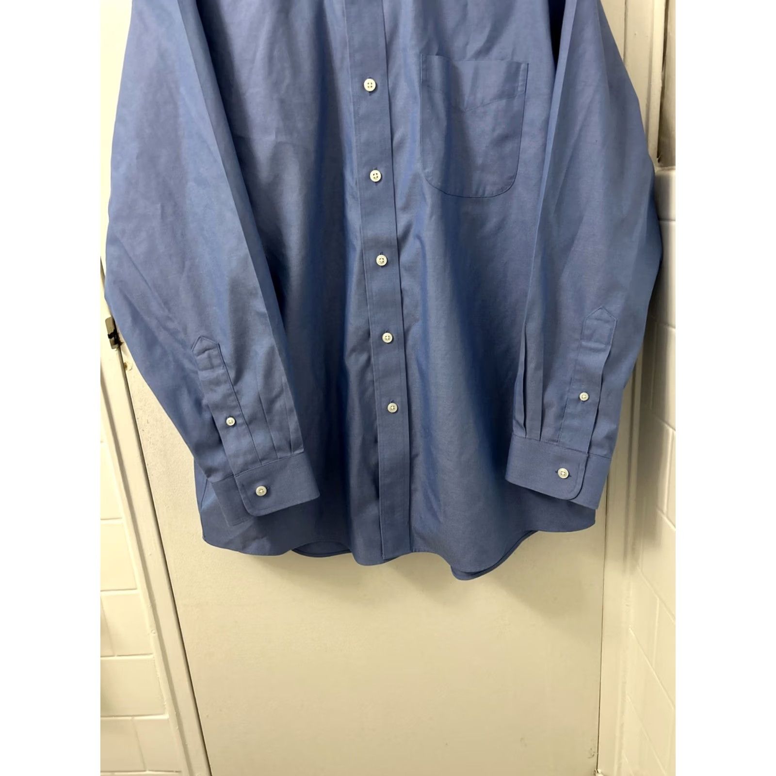 Vintage LL Bean Shirt Mens 16.5 Blue Wrinkle Free Pinpoint Oxford Traditional Button-Up Pocket Shirt Mens Regular 100% Cotton Blue Preppy Classic 251423 Size US XL / EU 56 / 4 - 3 Thumbnail