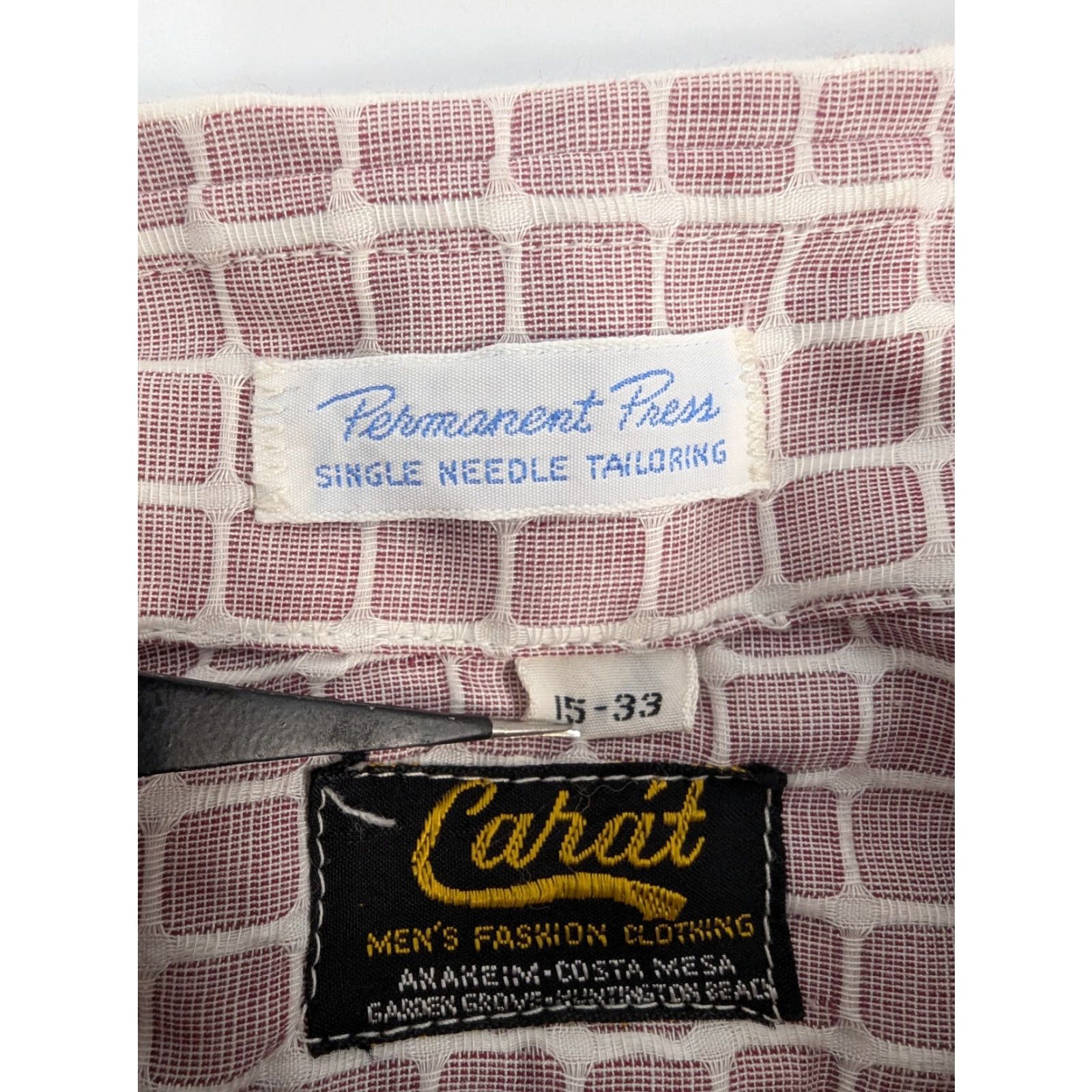 Vintage CARAT Men's Checkered Long Sleeve Button Shirt Permanent Press Size 15-33 Size US M / EU 48-50 / 2 - 7 Thumbnail