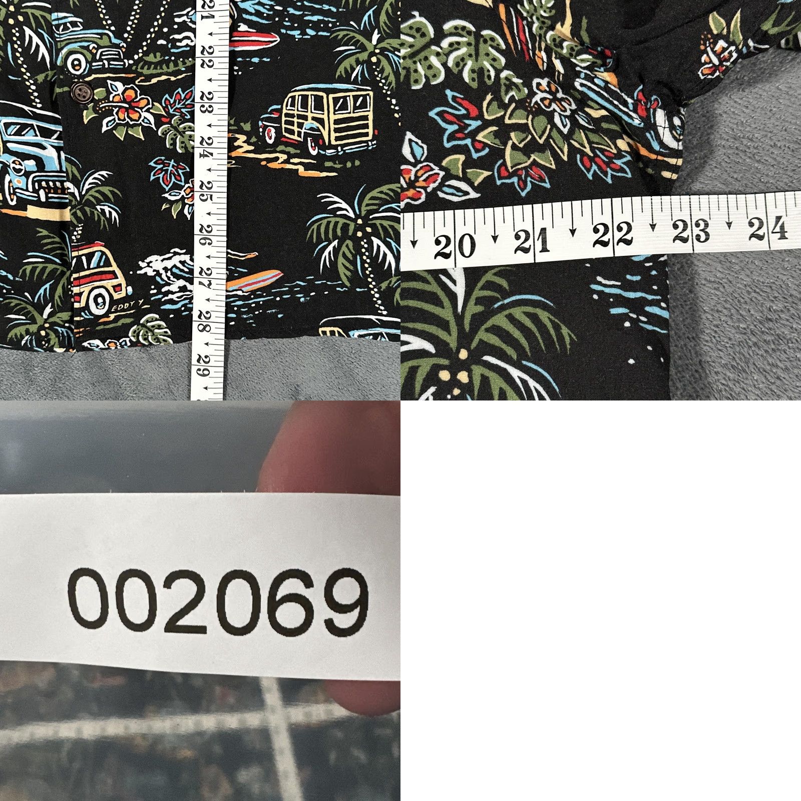 Reyn Spooner VINTAGE Reyn Spooner Art Of Eddy Y Shirt Mens Large Black Graphic Print Hawaiian Surf Button-Up Short Sleeve Relaxed Collared Mens Size US L / EU 52-54 / 3 - 8 Thumbnail