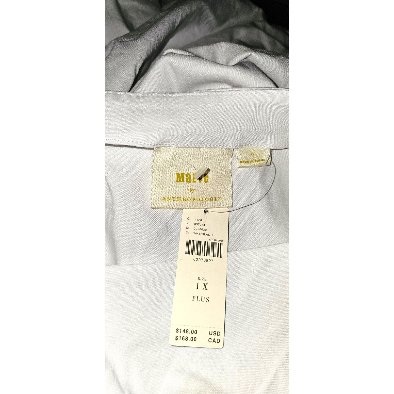 Anthropologie New Anthropologie Maeve Slim Puff-Sleeve Ruched Dress $148 Size XL / US 12-14 / IT 48-50 - 4 Thumbnail