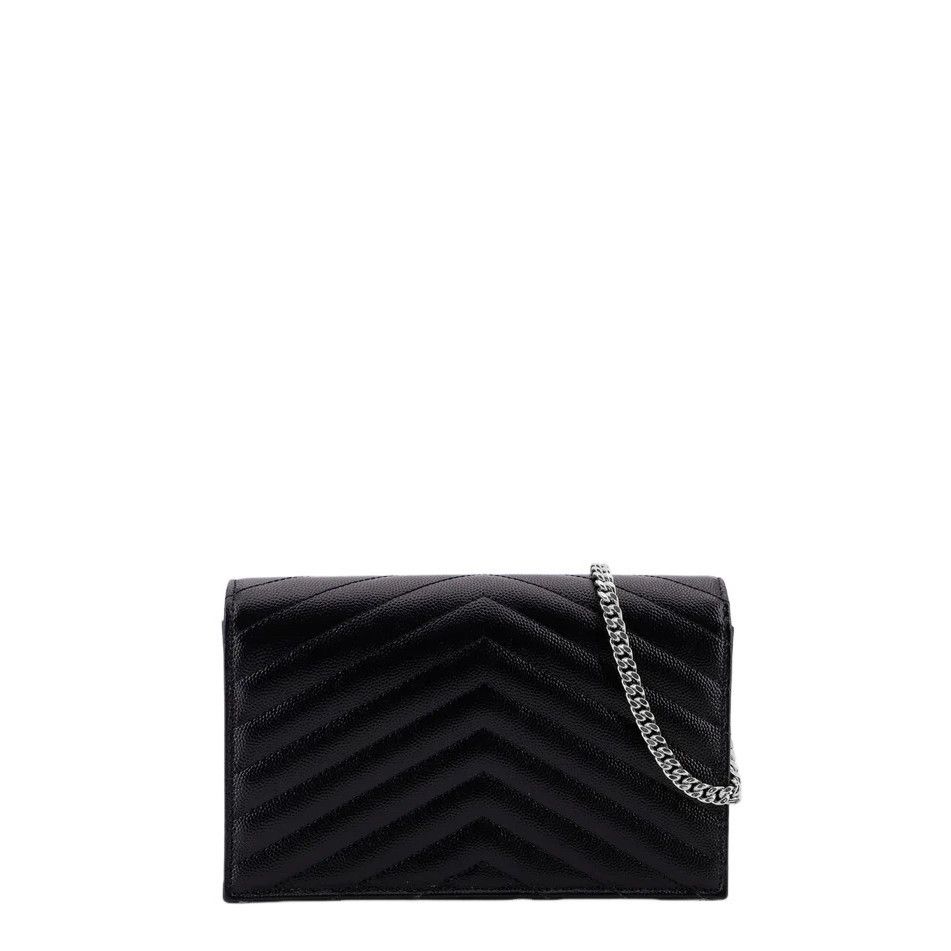 Saint Laurent Paris Saint Laurent Cassandre Envelope Black/Silver Leather Chain Size ONE SIZE - 2 Thumbnail
