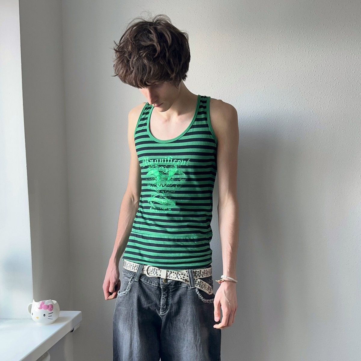 Hysteric Glamour × Undercover Striped Punk Skull Hysteric Glamour Style T Shirt Tank Top Size L / US 10 / IT 46 - 3 Thumbnail