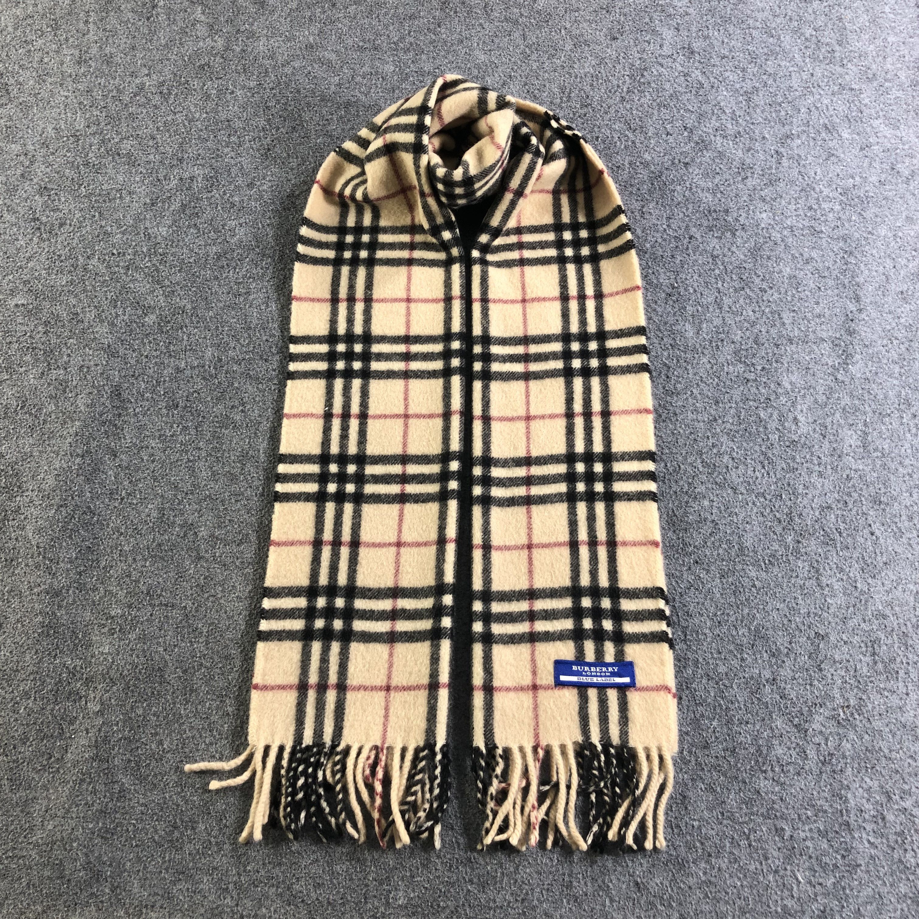 Burberry Burberrys Nova Check Angora Scarf Muffler Neckwear V2493 Size ONE SIZE - 1 Thumbnail
