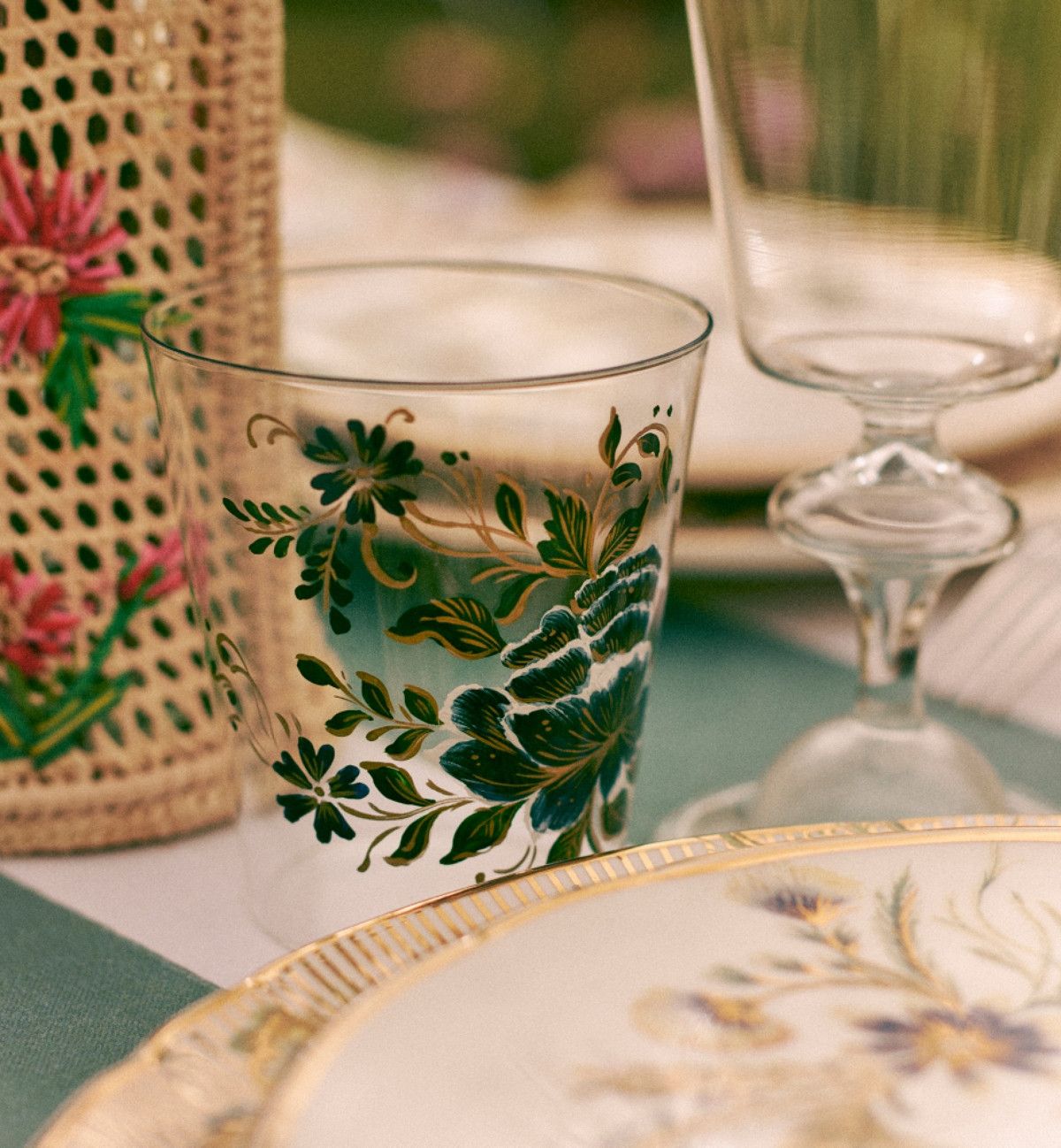 Dior o1bcso1str0226 Size:OS/Hand-Painted Water Glass in Blue Size ONE SIZE - 4 Thumbnail