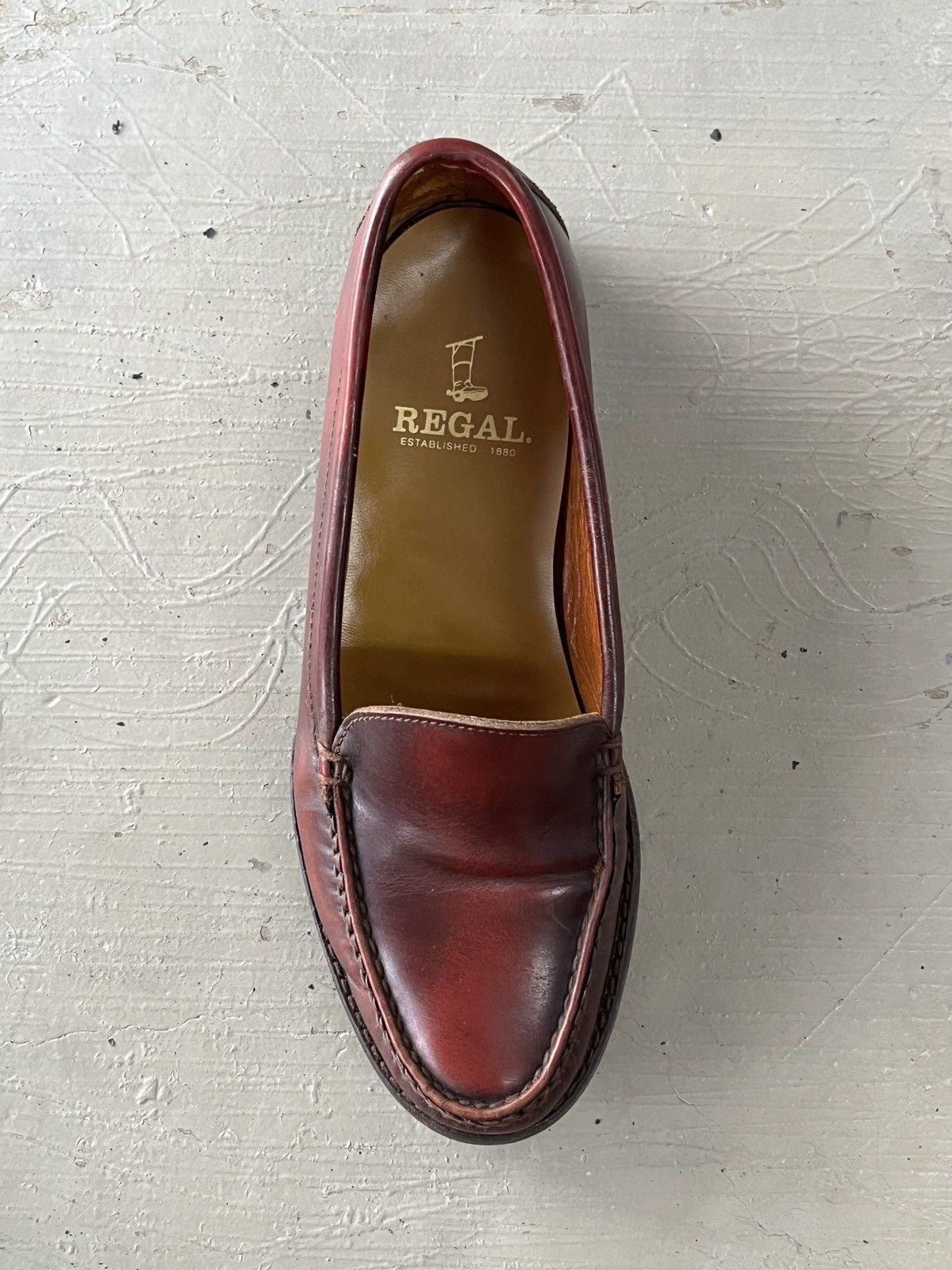 REGAL Regal The Row Style Wine Burgundy Penny Loafers Size US 6.5 / EU 39-40 - 10 Thumbnail
