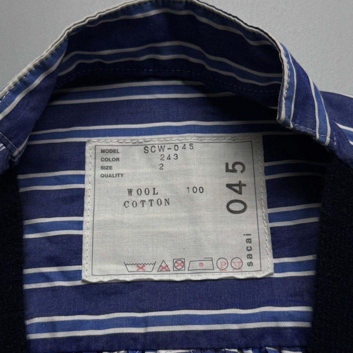 Sacai Sacai - Wool Knit Pleated Stripes Panelled Cardigan Size XS / US 0-2 / IT 36-38 - 11 Thumbnail