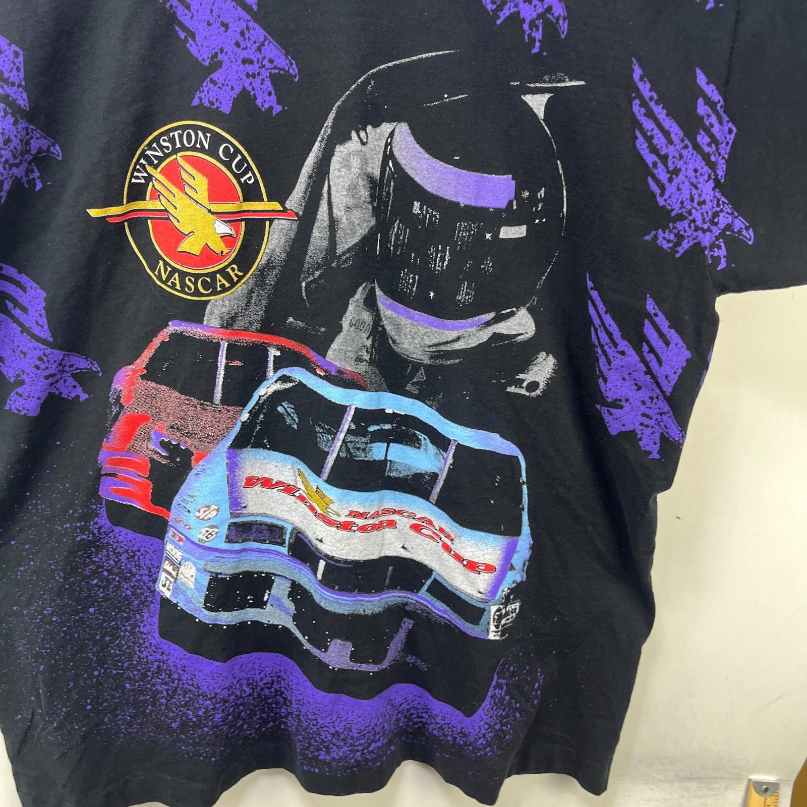 Vintage Vintage 90s NASCAR All Over Print Winston Cup T Shirt XL Size US XL / EU 56 / 4 - 2 Thumbnail