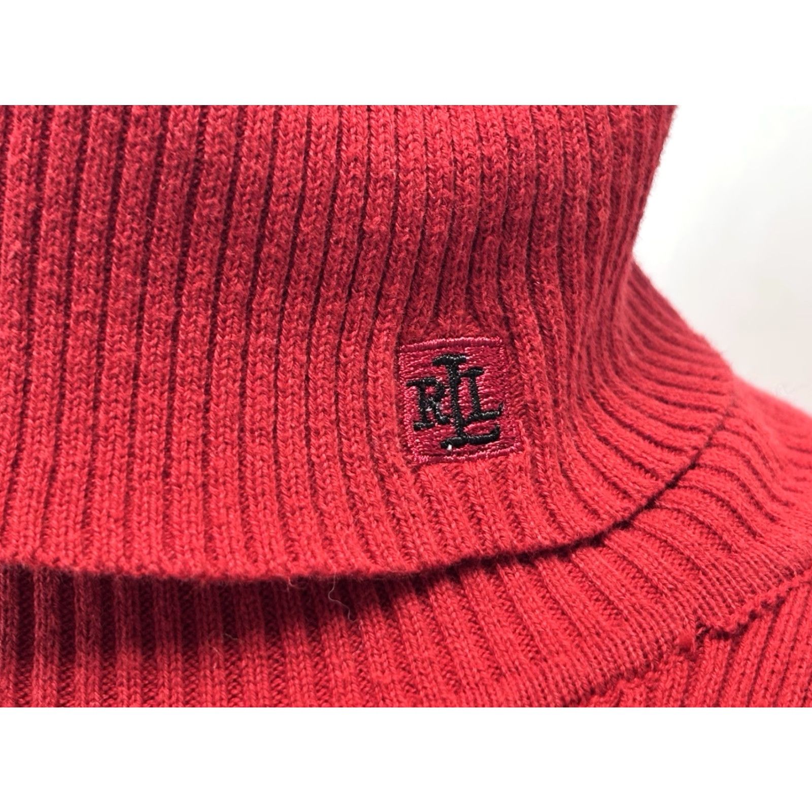 Ralph Lauren VINTAGE Lauren Ralph Lauren Ribbed Turtleneck Sweater Large Red 90s Preppy Womens Size L / US 10 / IT 46 - 6 Thumbnail