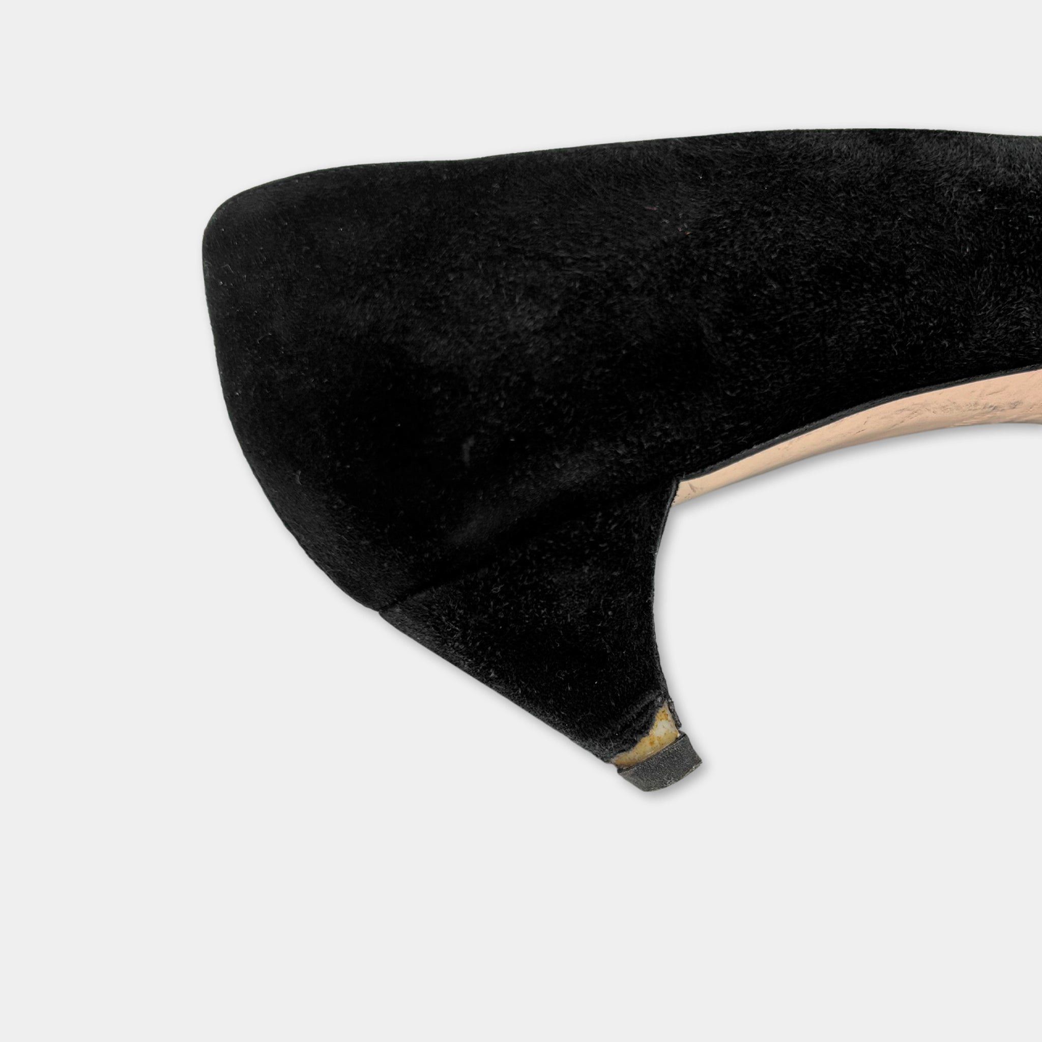Miu Miu Miu Miu Black Suede Heels Size US 9.5 / IT 39.5 - 8 Thumbnail