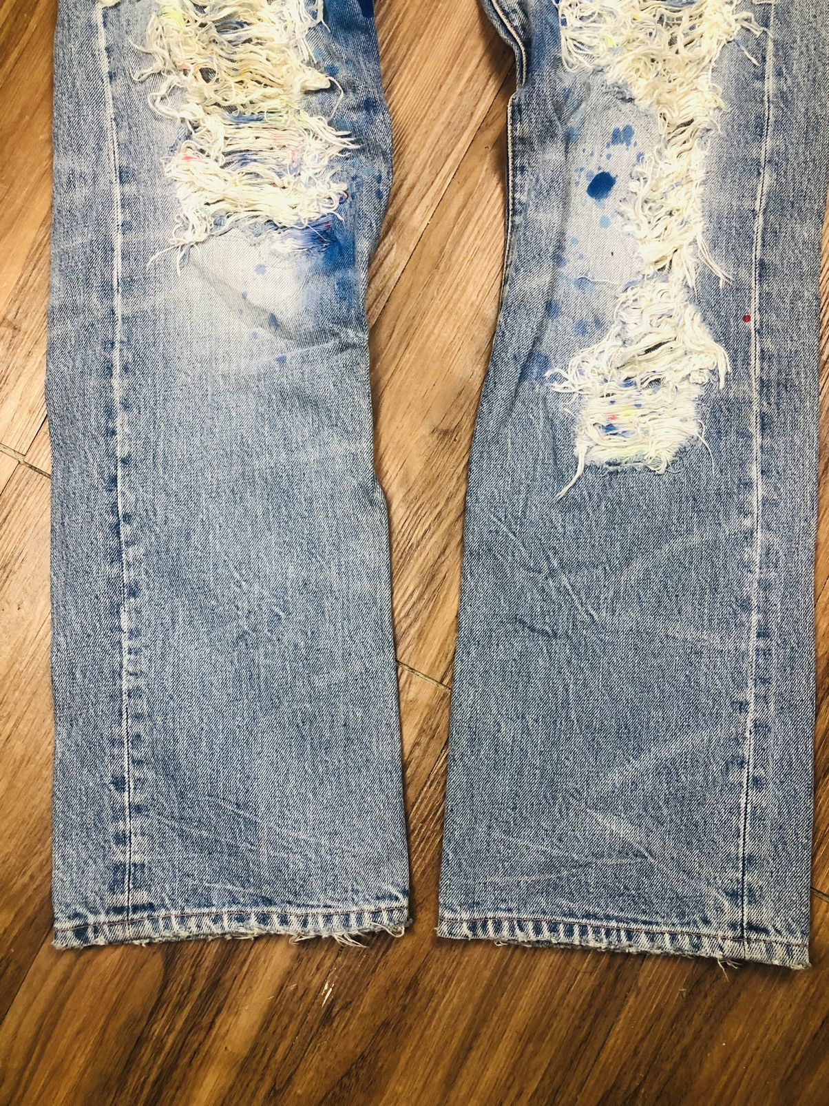 Japanese Brand RNA Inc. Vintage Ripped Jeans | Paint Splatter Denim (38) Size US 33 - 4 Thumbnail
