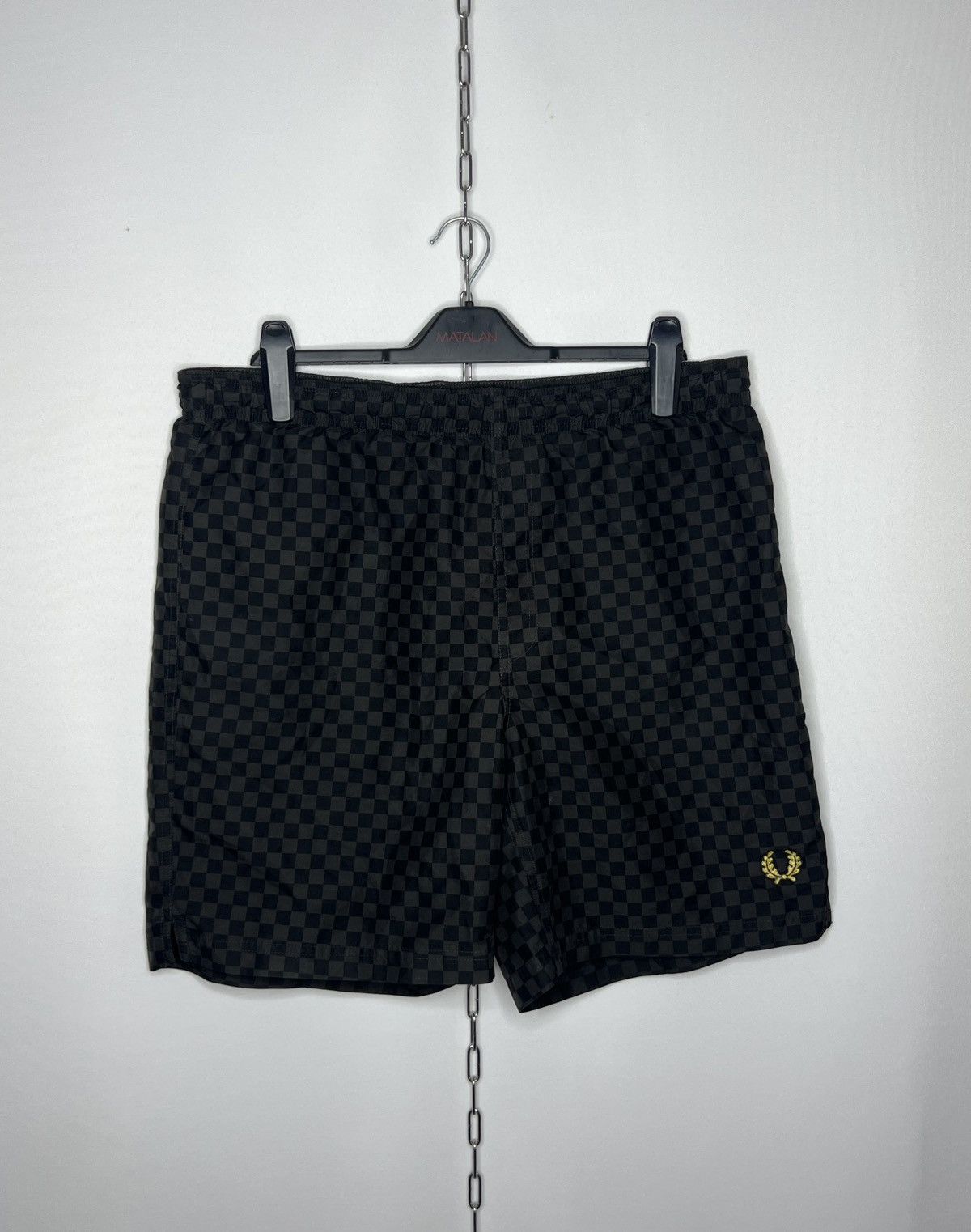 Fred Perry 🔥 Vintage Fred Perry Nylon Plaid Shorts Swim Casual ✌️ Size US 34 / EU 50 - 1 Thumbnail