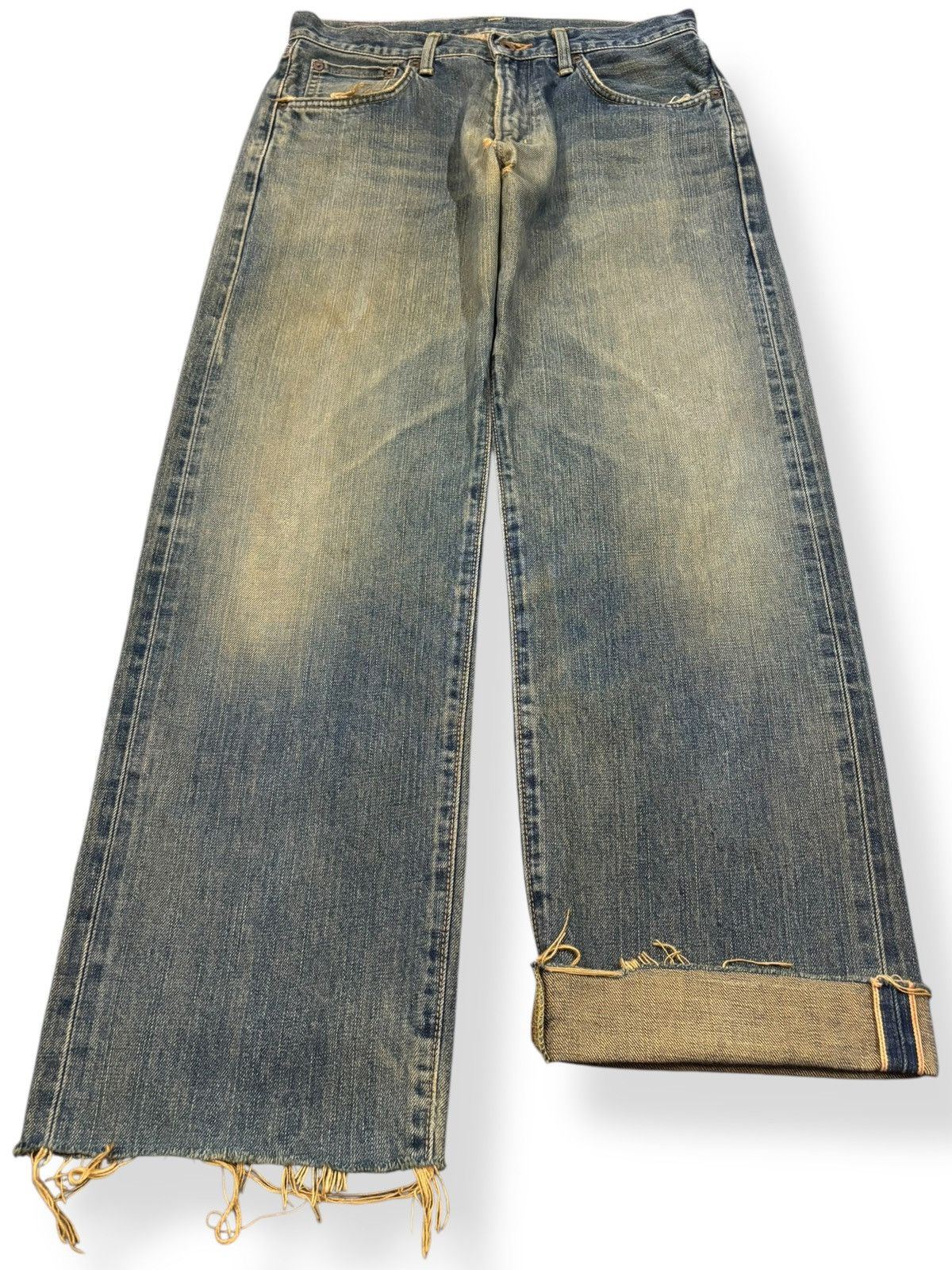 Edwin Vintage Edwin 505X Selvedge Mud Wash Baggy Frayed Leg Jeans Size US 30 / EU 46 - 1 Thumbnail