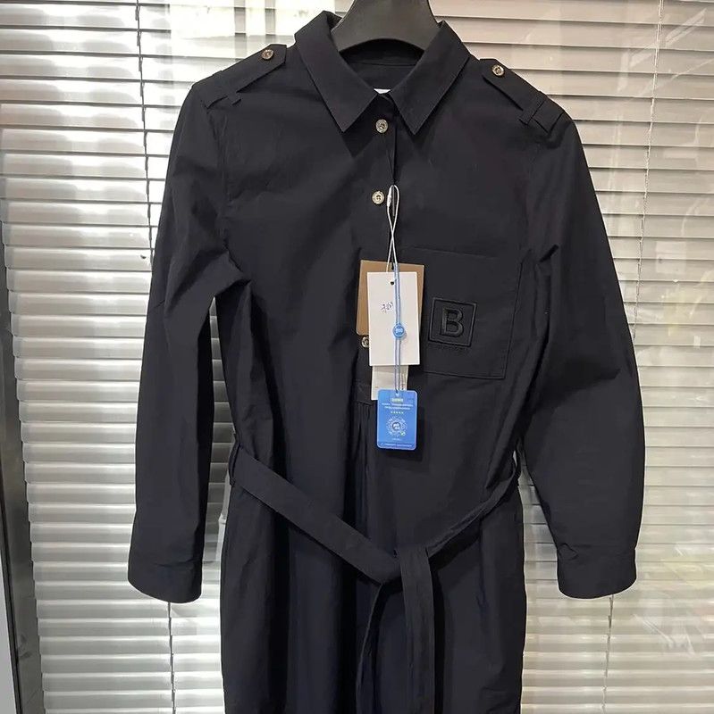 Burberry Burberry Black Cotton Long Sleeve Dress XS Size XS / US 0-2 / IT 36-38 - 1 Thumbnail